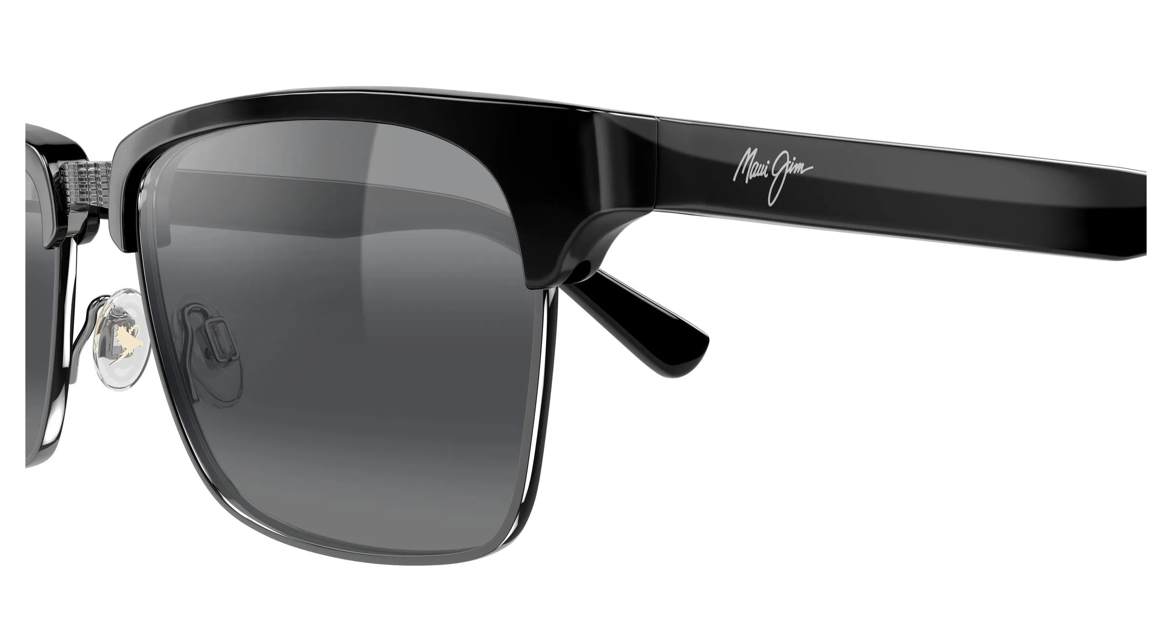 Maui Jim MJ0257S 001 Occhiali da sole Metallo Nero Grigio Squadrata - immagine 3