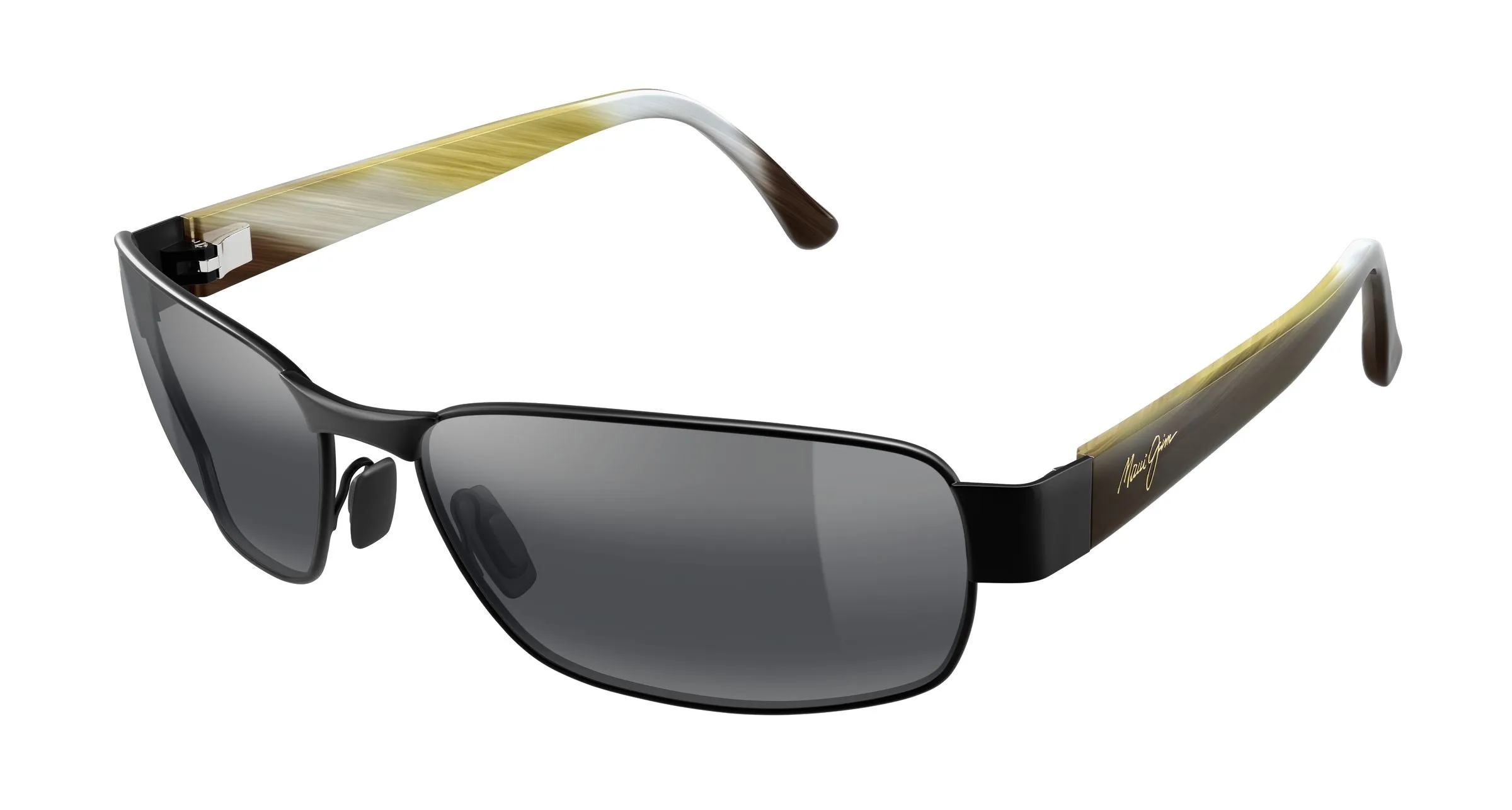 Maui Jim MJ0249S 001 Occhiali da sole Metallo Nero Grigio Squadrata - immagine 1