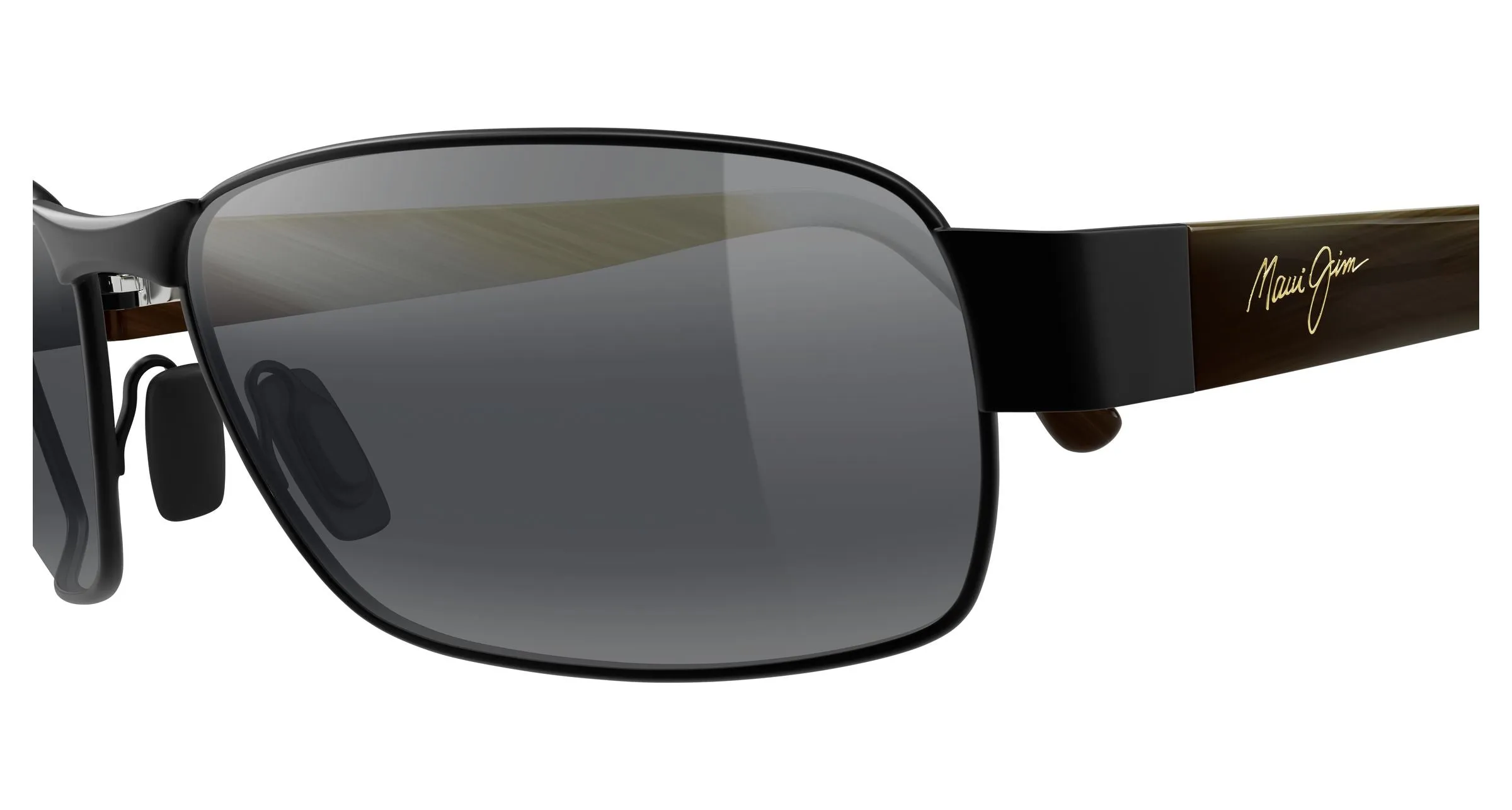 Maui Jim MJ0249S 001 Occhiali da sole Metallo Nero Grigio Squadrata - immagine 3