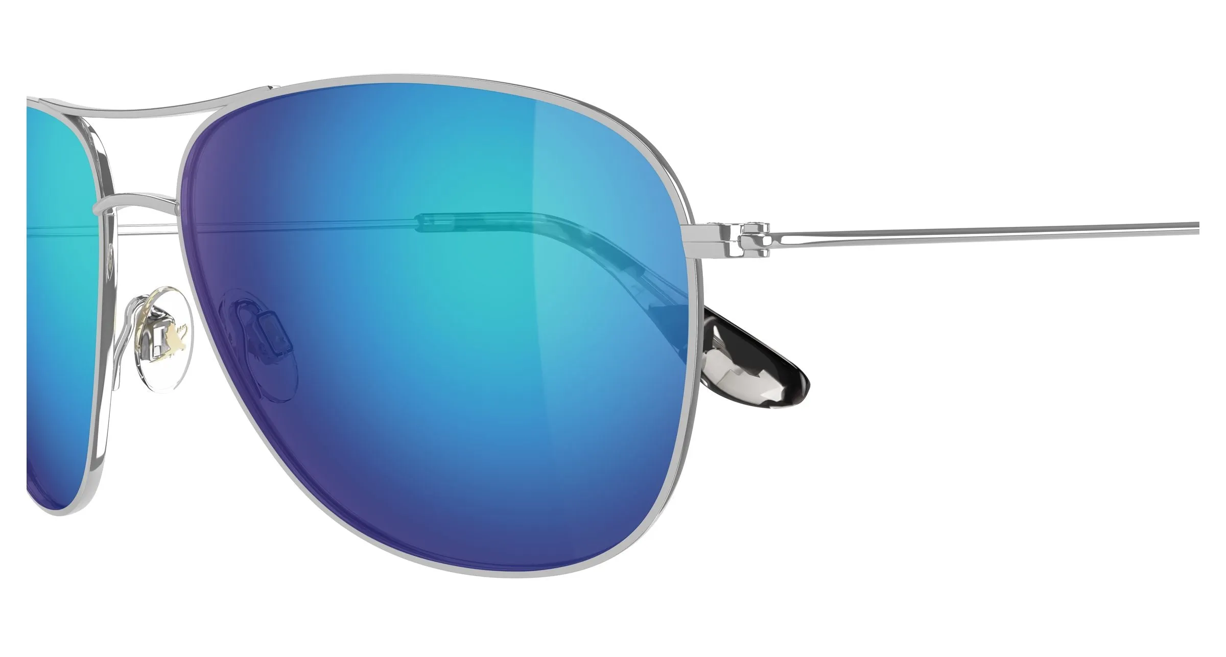 Maui Jim MJ0247S 001 Occhiali da sole Titanio Argento Blu Squadrata - immagine 3