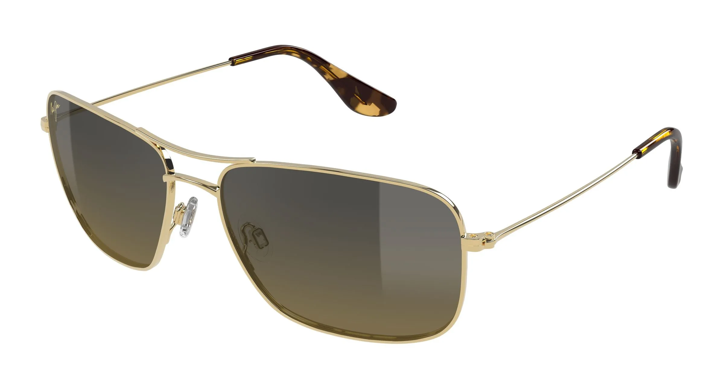 Maui Jim MJ0246S 002 Occhiali da sole Titanio Oro Bronzo Squadrata - immagine 1