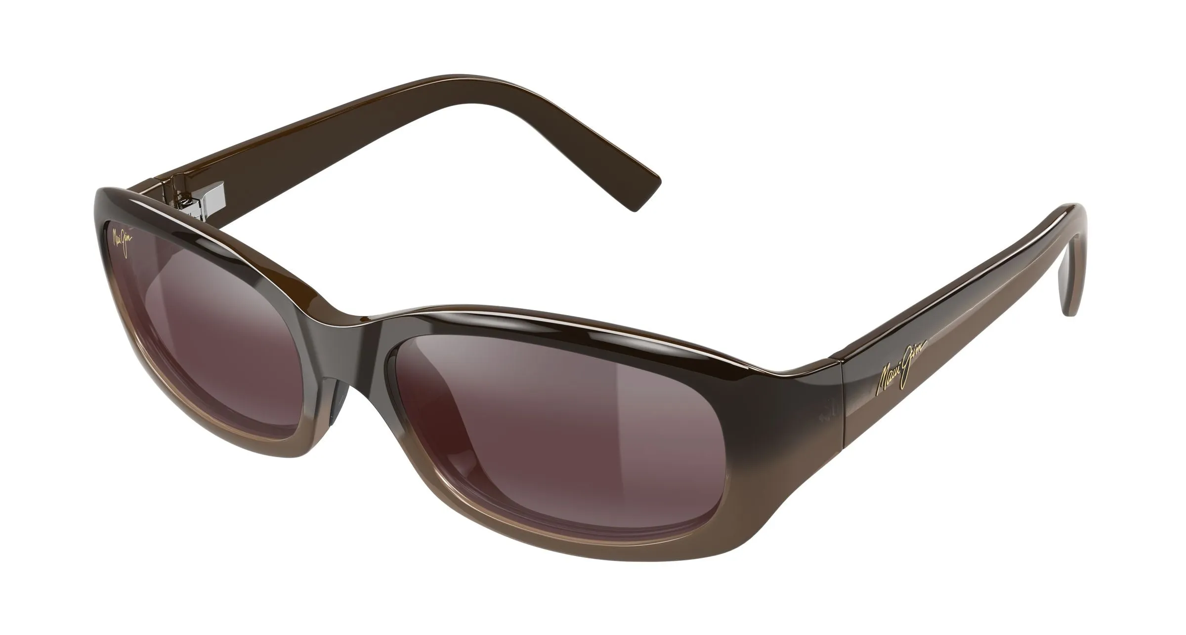 Maui Jim MJ0219S 002 Occhiali da sole Iniettato Marrone Rosa Squadrata - immagine 1