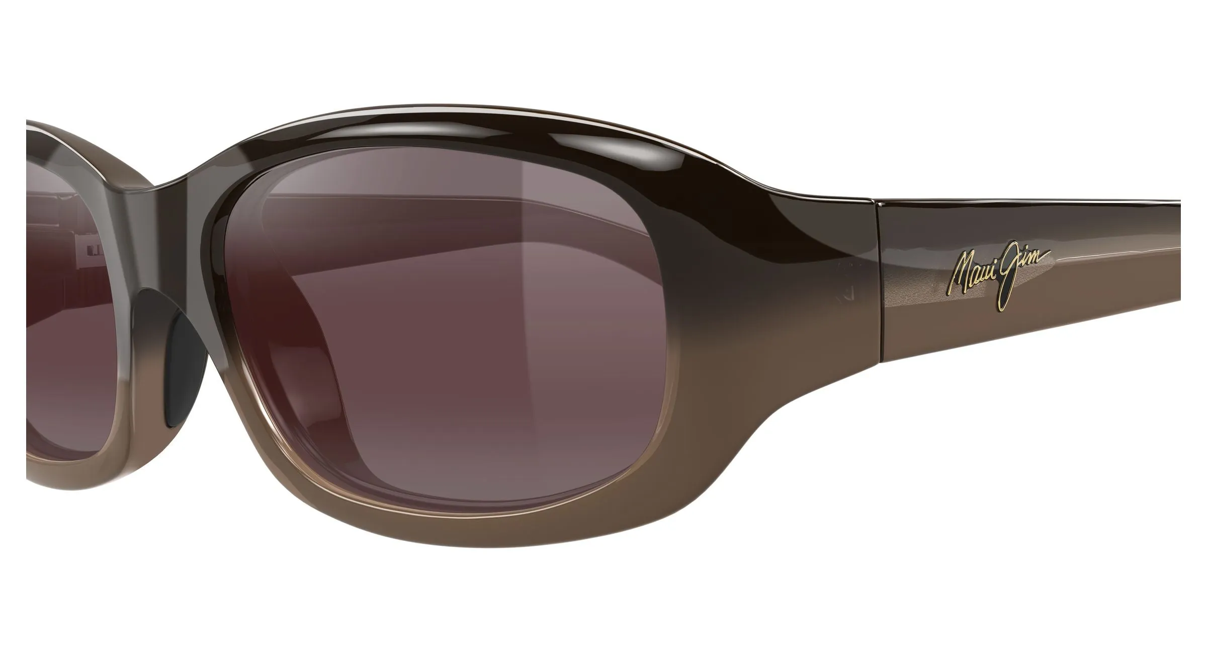 Maui Jim MJ0219S 002 Occhiali da sole Iniettato Marrone Rosa Squadrata - immagine 3