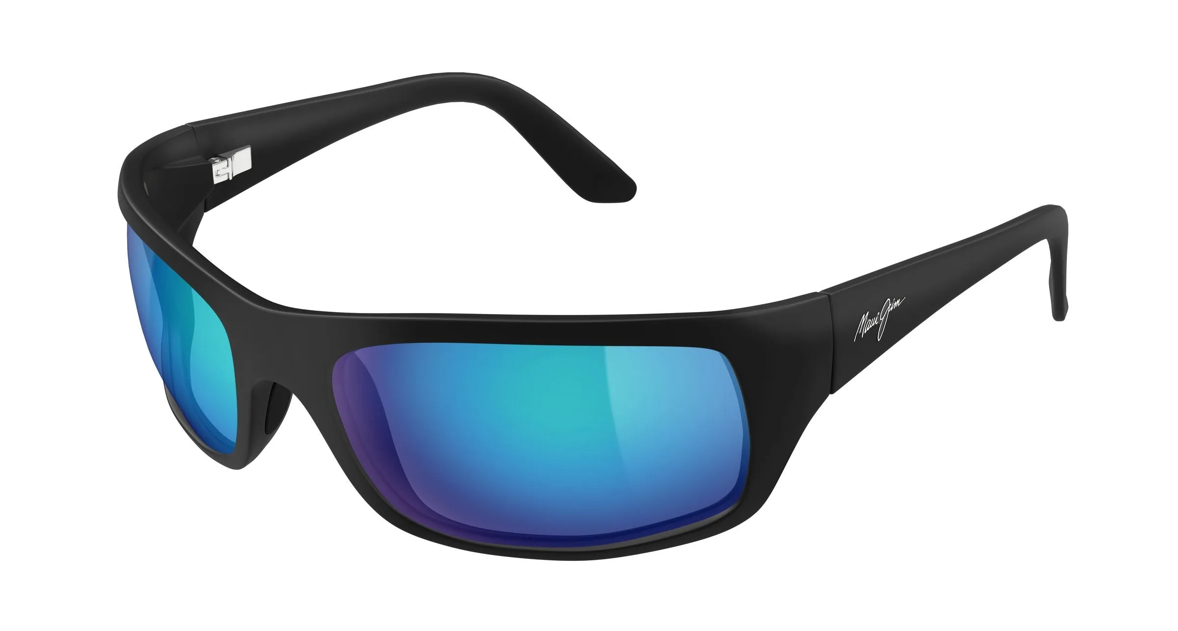 Maui Jim MJ0202S 004 Occhiali da sole Iniettato Nero Blu Squadrata - immagine 1