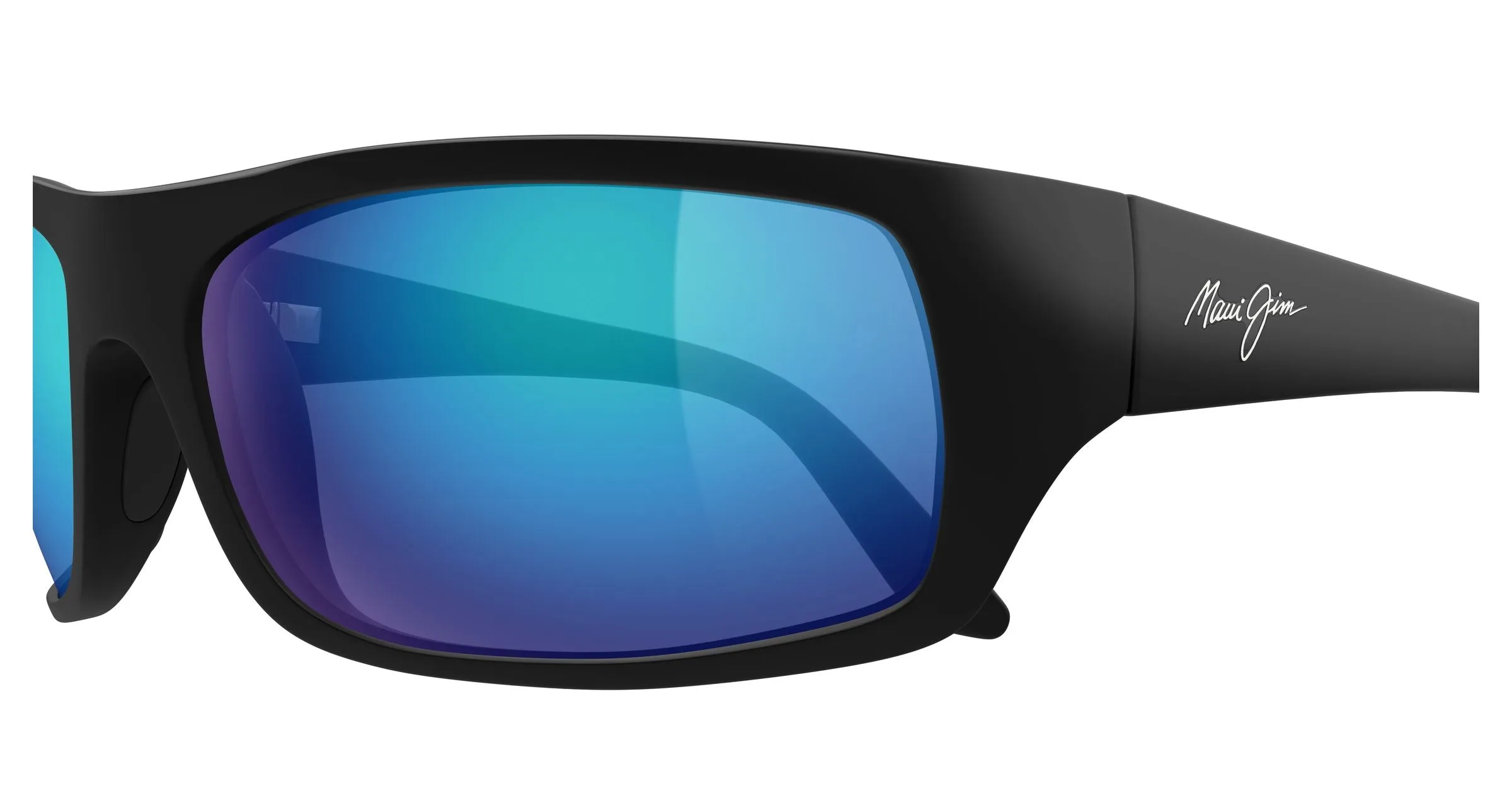 Maui Jim MJ0202S 004 Occhiali da sole Iniettato Nero Blu Squadrata - immagine 3