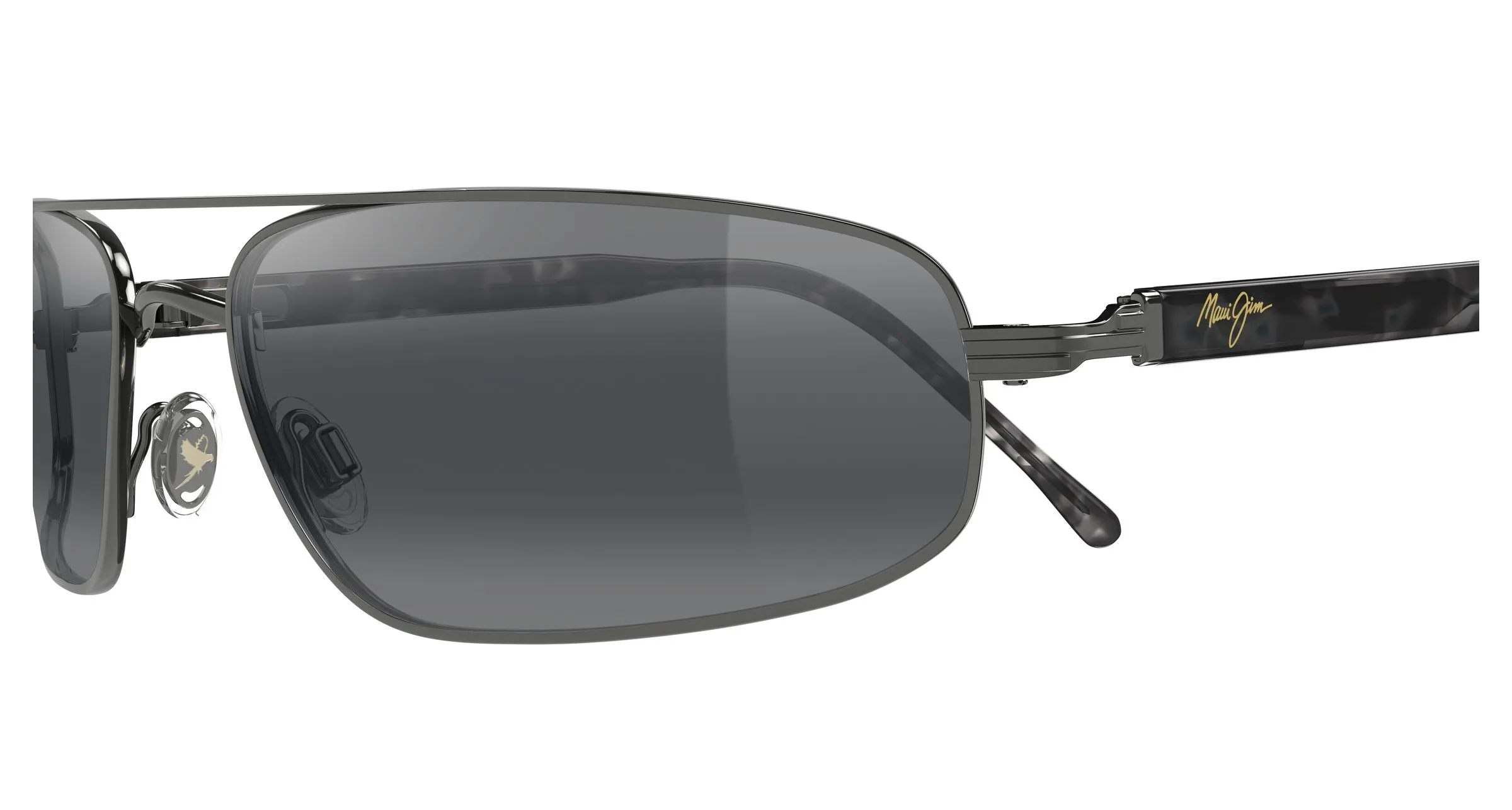 Maui Jim MJ0162S 001 Occhiali da sole Metallo Grigio Grigio Squadrata - immagine 3