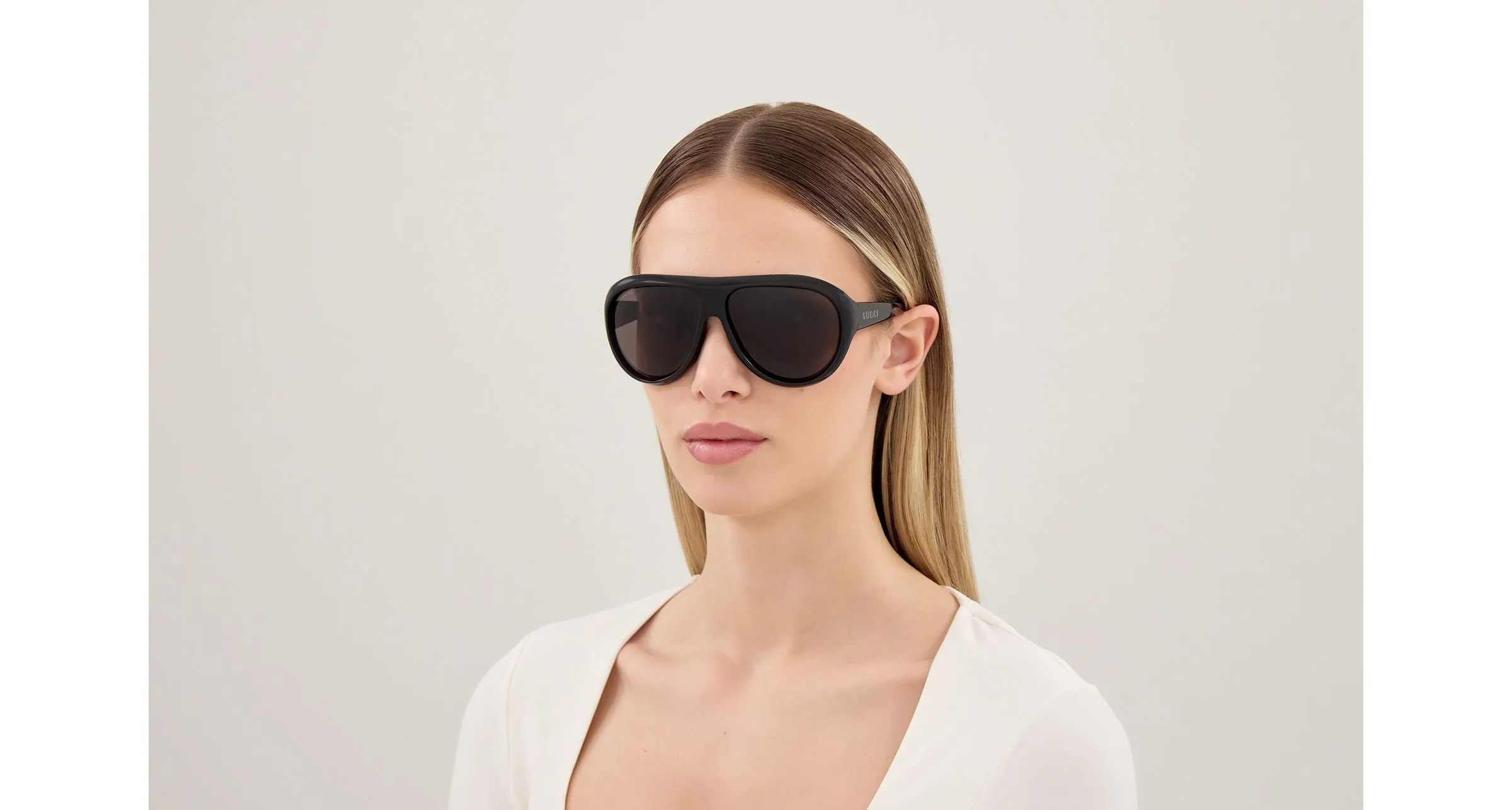 Gucci GG2270S 001 Occhiali da sole Acetato Nero Grigio Rotonda - immagine 4