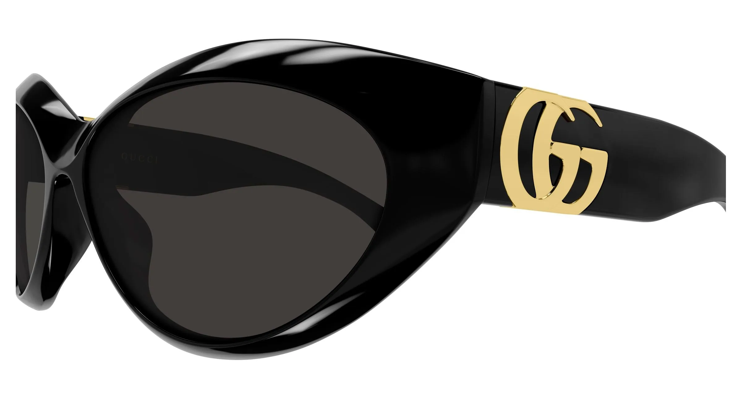 Gucci GG2269SA 001 Occhiali da sole Acetato Nero Grigio Cat Eye - immagine 3