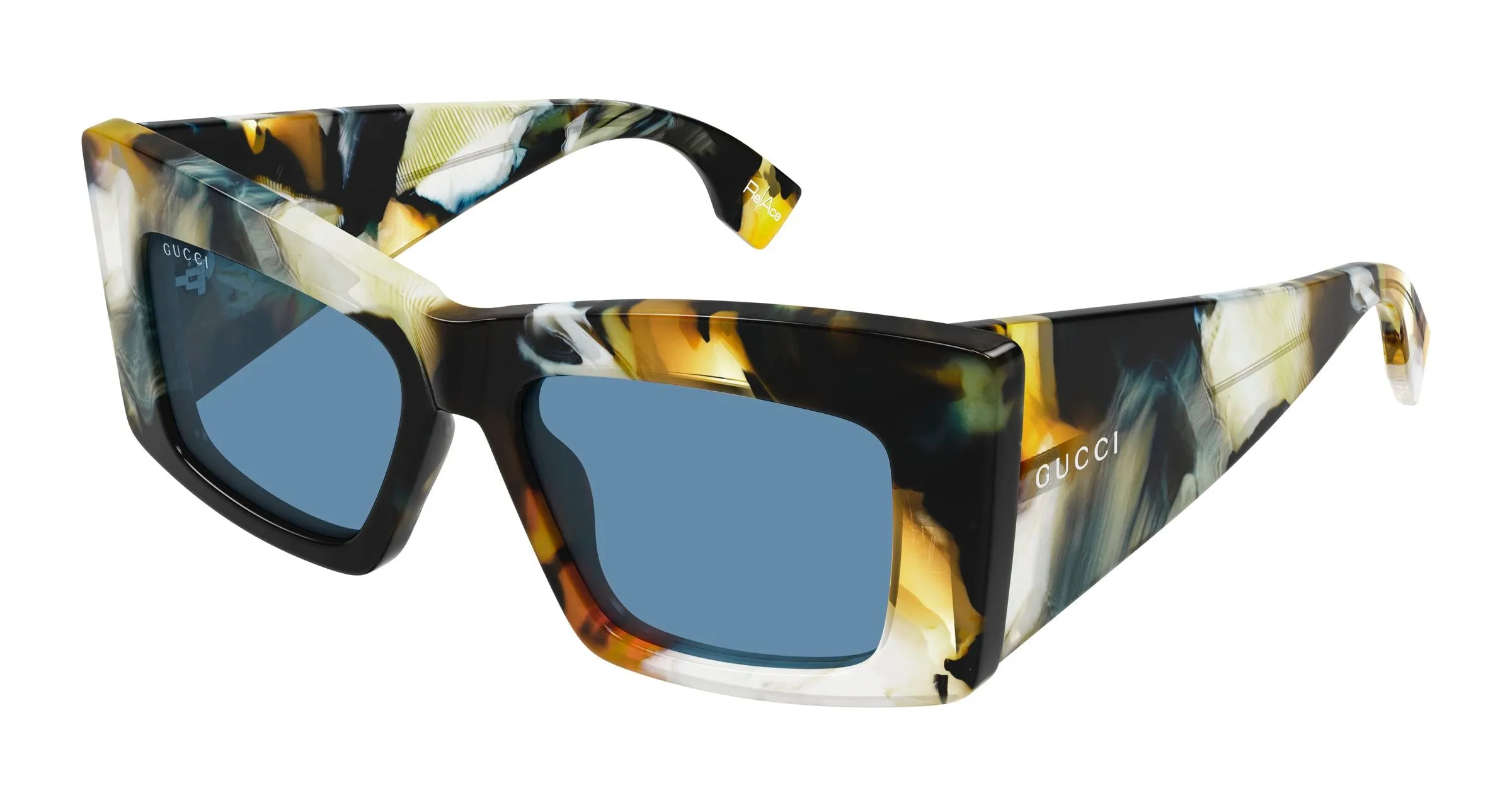 Gucci GG2268S 003 Occhiali da sole Acetato Havana Blu Cat Eye - immagine 1
