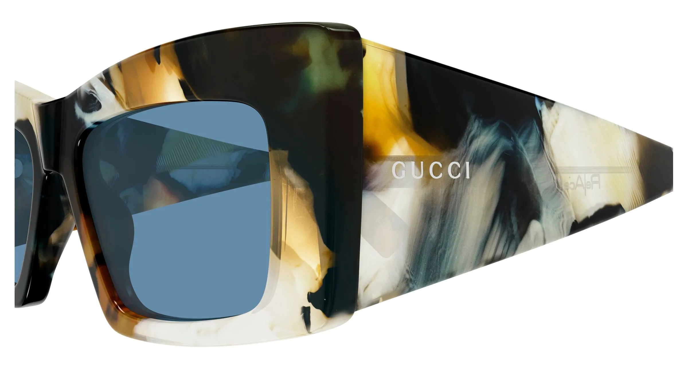 Gucci GG2268S 003 Occhiali da sole Acetato Havana Blu Cat Eye - immagine 3