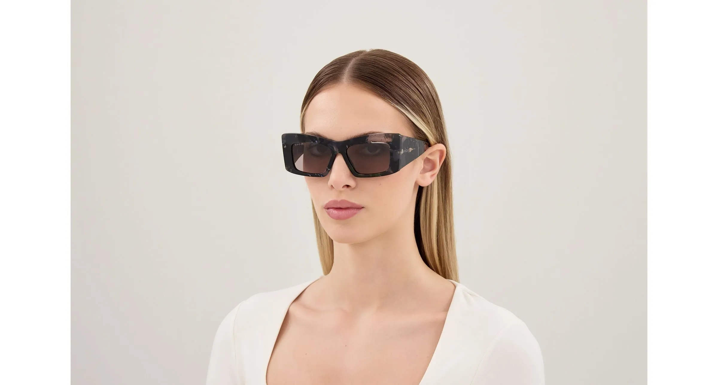 Gucci GG2268S 002 Occhiali da sole Acetato Havana Marrone Cat Eye - immagine 4