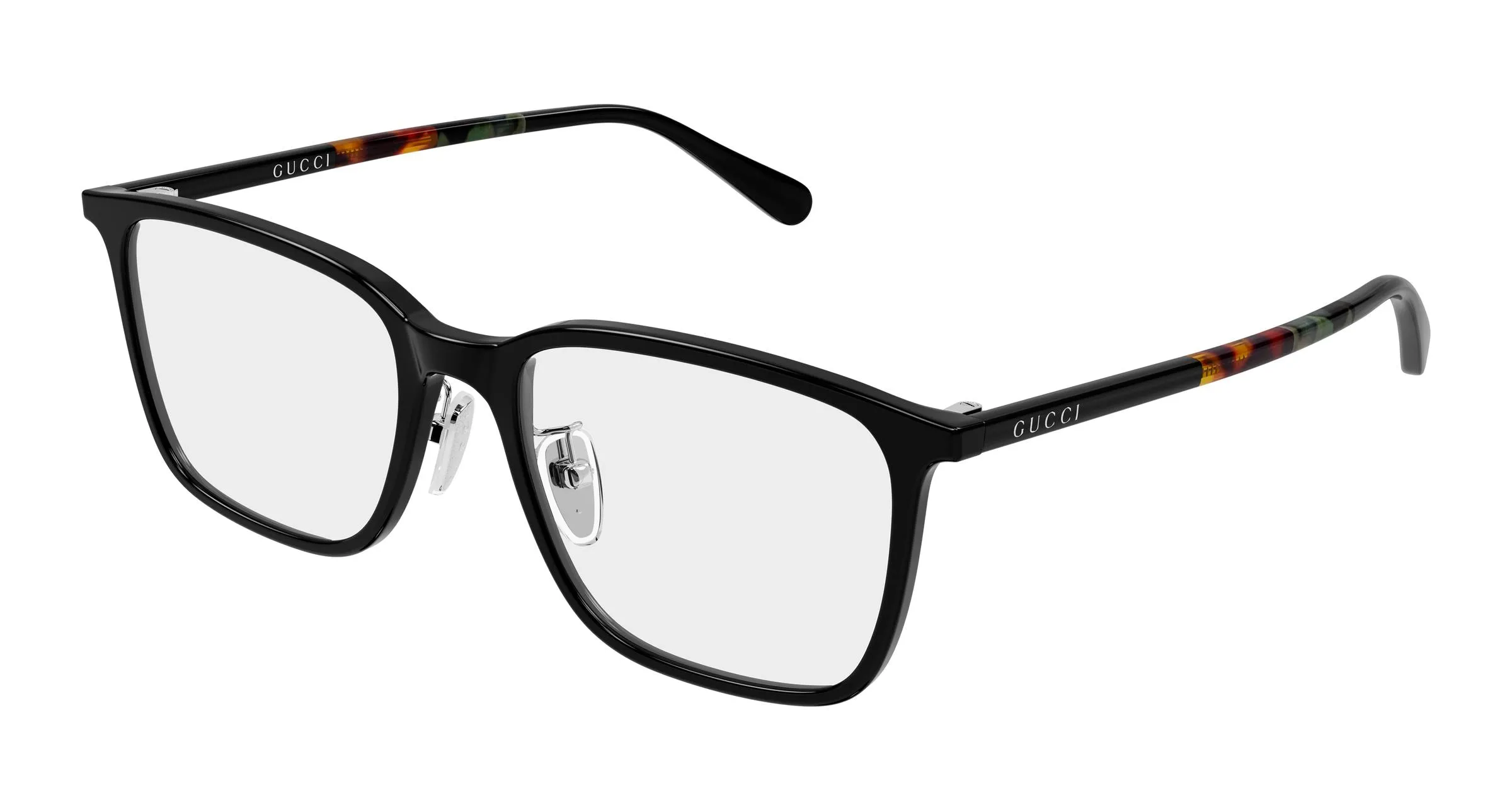 Gucci GG2267OA 002 Montature da vista Acetato Nero Trasparente Squadrata - immagine 1