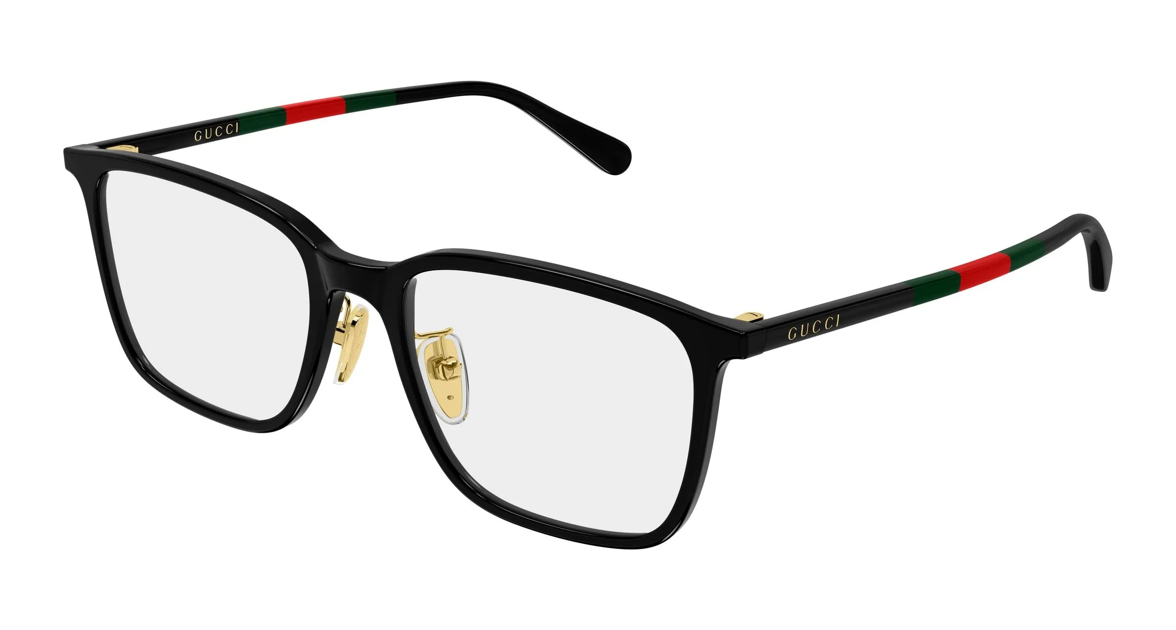 Gucci GG2267OA 001 Montature da vista Acetato Nero Trasparente Squadrata - immagine 1