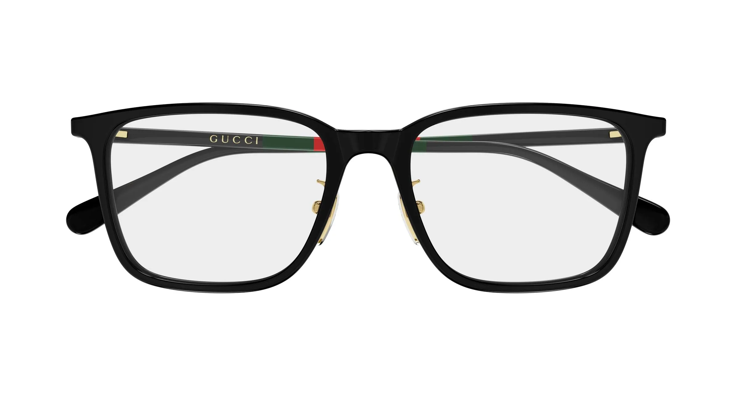 Gucci GG2267OA 001 Montature da vista Acetato Nero Trasparente Squadrata - immagine 2