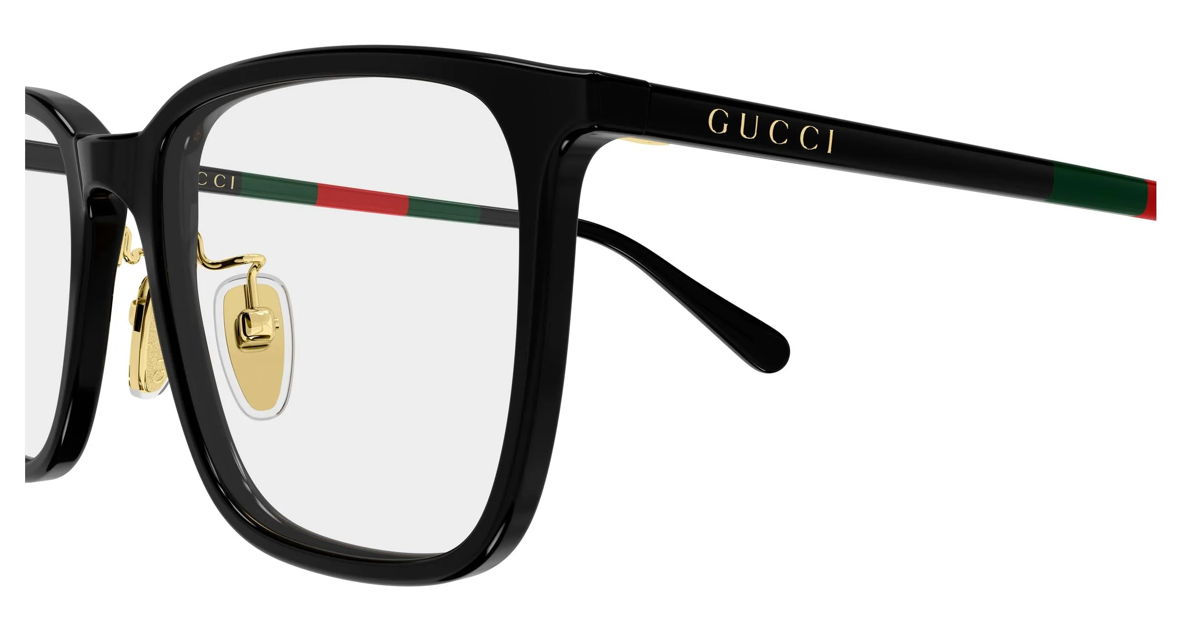 Gucci GG2267OA 001 Montature da vista Acetato Nero Trasparente Squadrata - immagine 3