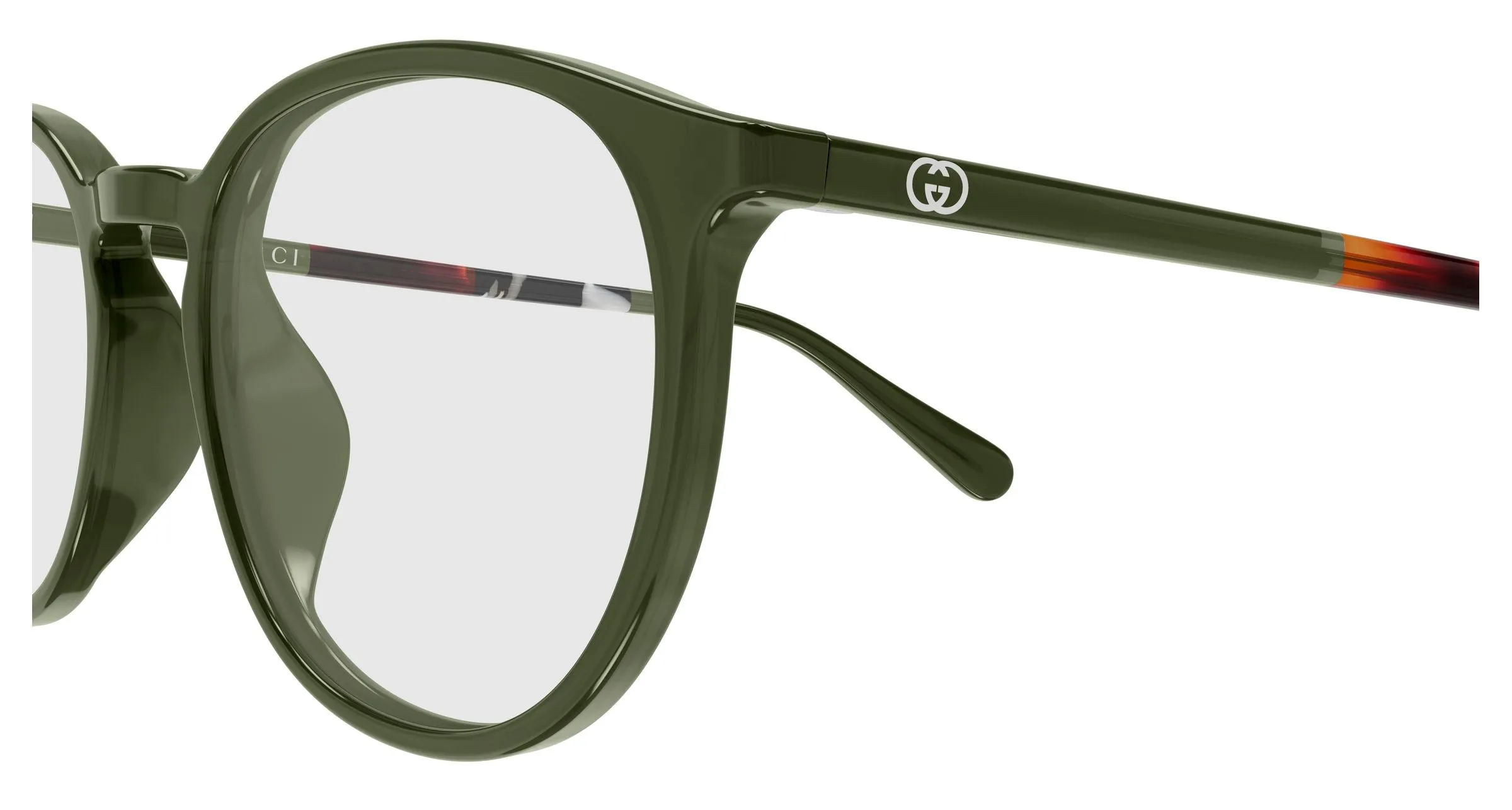 Gucci GG2266OA 003 Montature da vista Acetato Verde Trasparente Rotonda - immagine 3