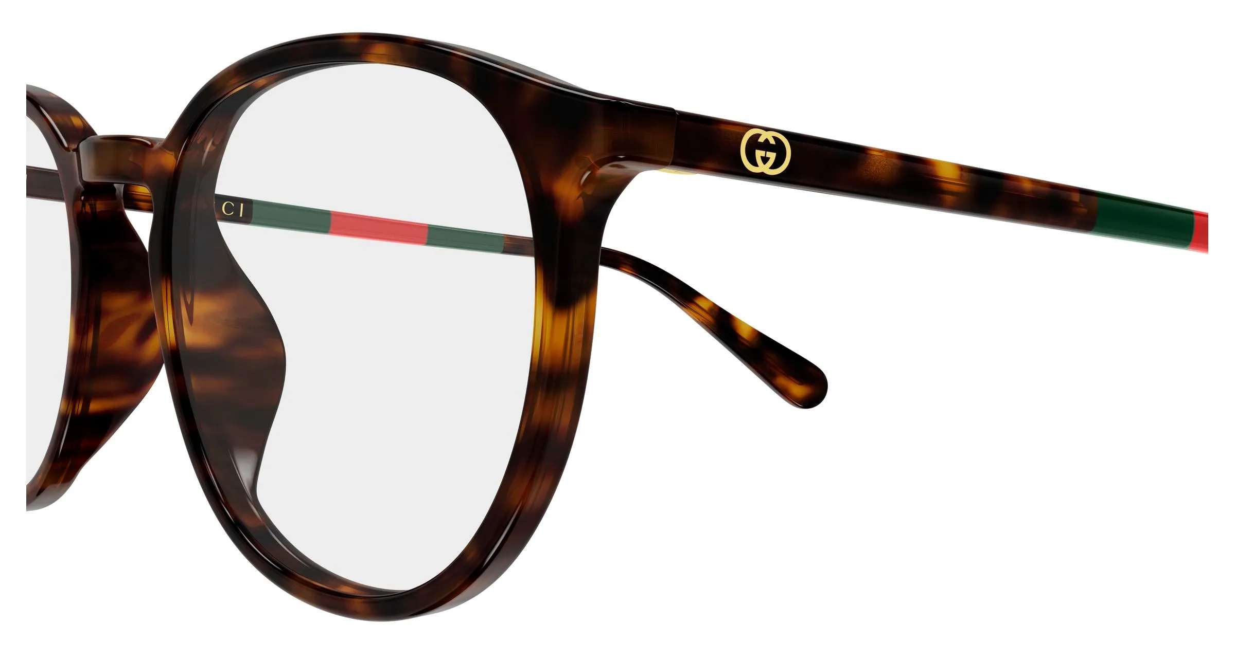 Gucci GG2266OA 002 Montature da vista Acetato Havana Trasparente Rotonda - immagine 3