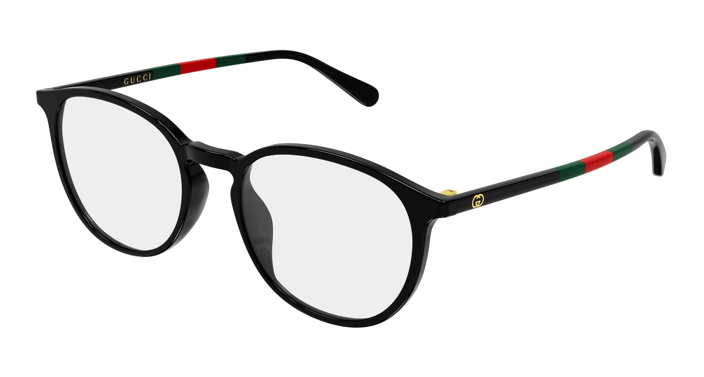 Gucci GG2266OA 001 Montature da vista Acetato Nero Trasparente Rotonda - immagine 1