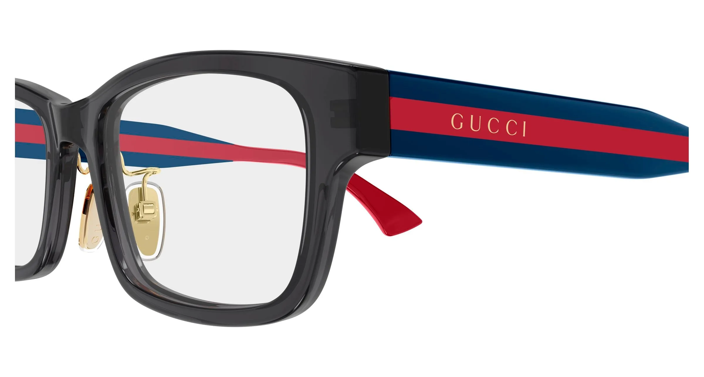 Gucci GG2264OJ 004 Montature da vista Acetato Grigio Trasparente Squadrata - immagine 3