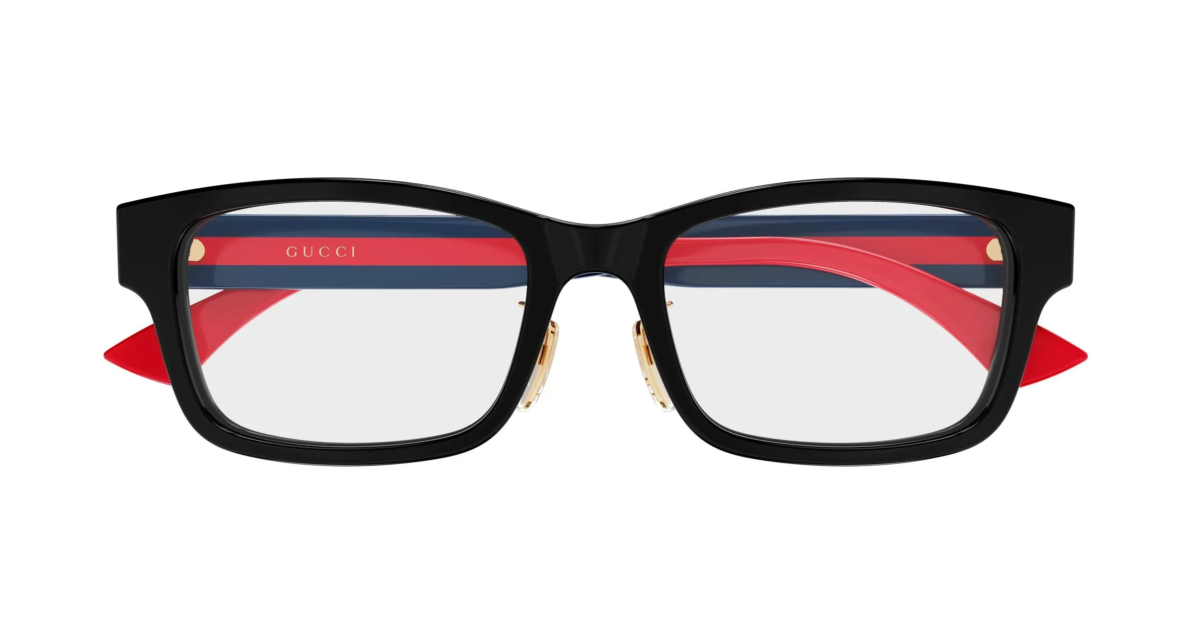 Gucci GG2264OJ 002 Montature da vista Acetato Nero Trasparente Squadrata - immagine 2