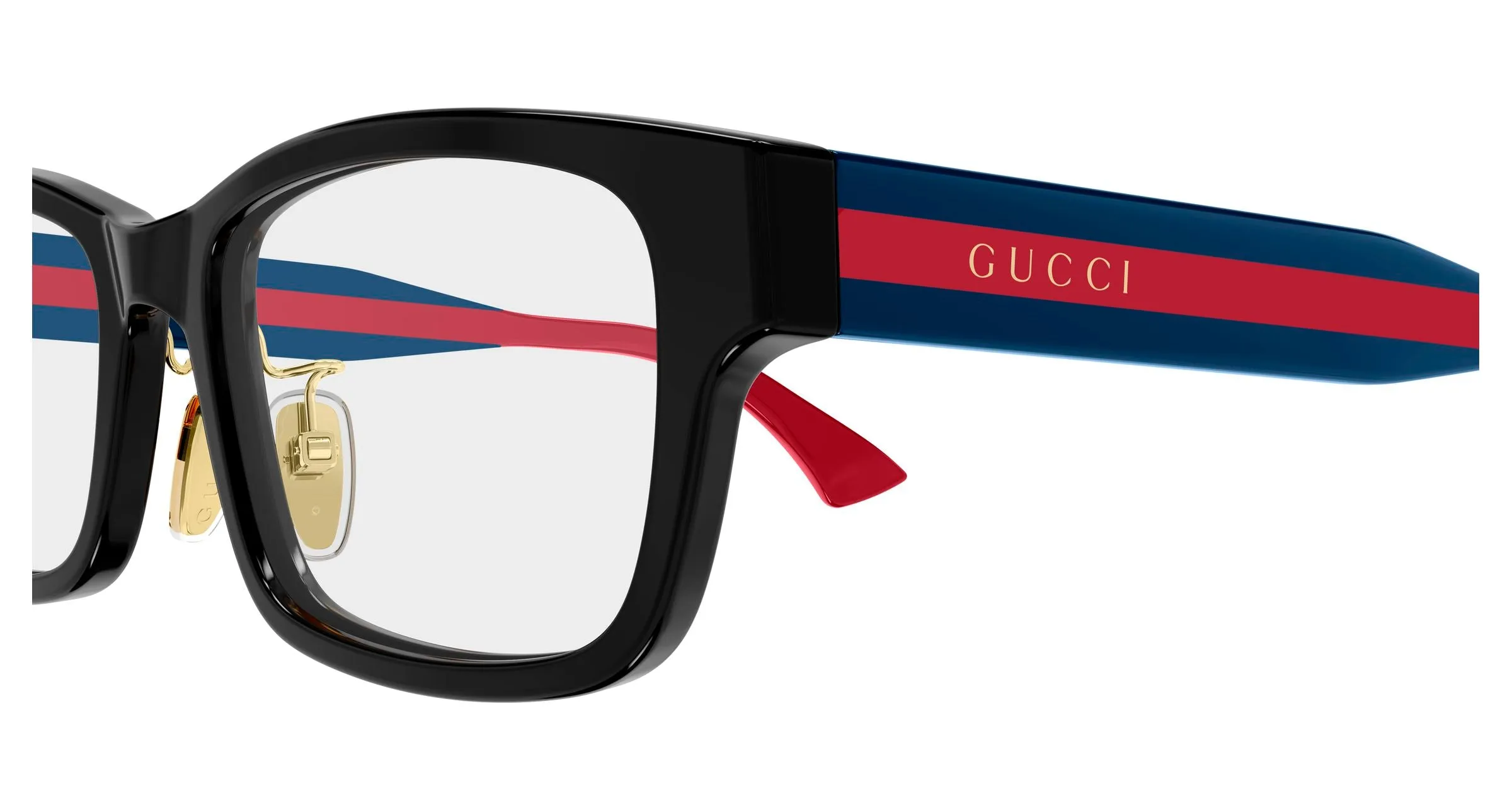Gucci GG2264OJ 002 Montature da vista Acetato Nero Trasparente Squadrata - immagine 3