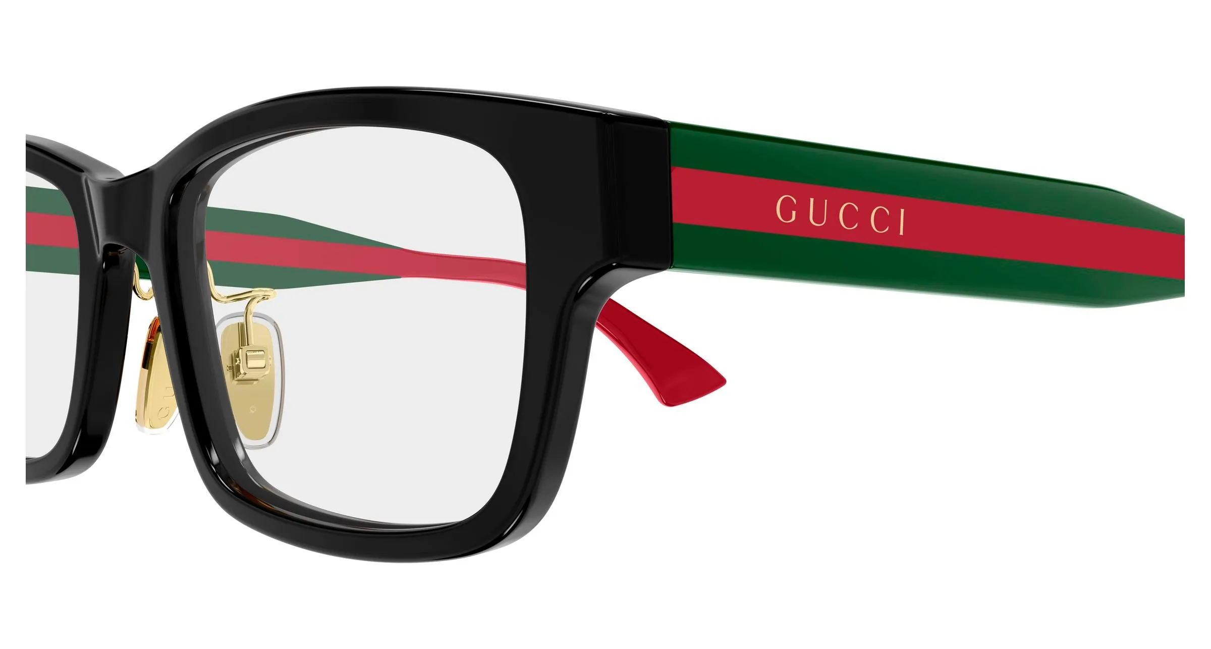 Gucci GG2264OJ 001 Montature da vista Acetato Nero Trasparente Squadrata - immagine 3