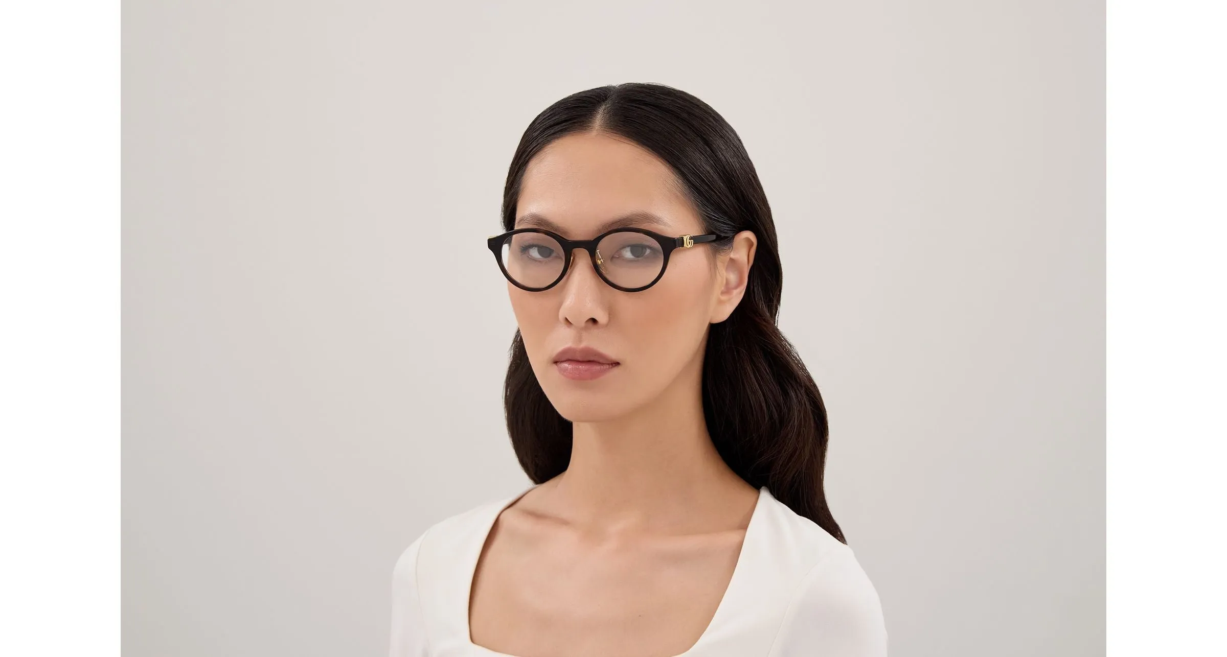 Gucci GG2262OJ 002 Montature da vista Acetato Havana Trasparente Rotonda - immagine 4