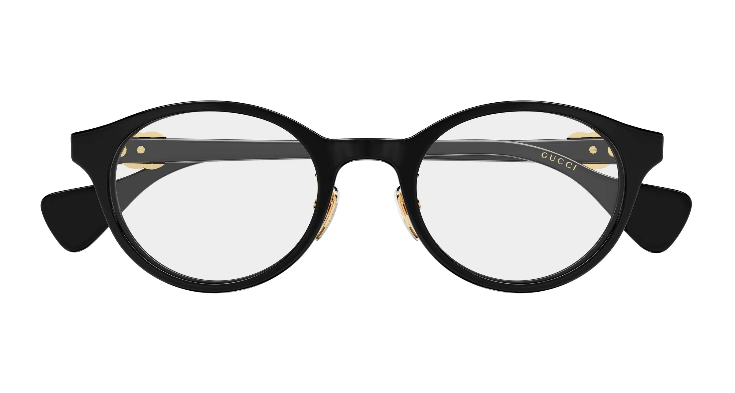 Gucci GG2262OJ 001 Montature da vista Acetato Nero Trasparente Rotonda - immagine 2
