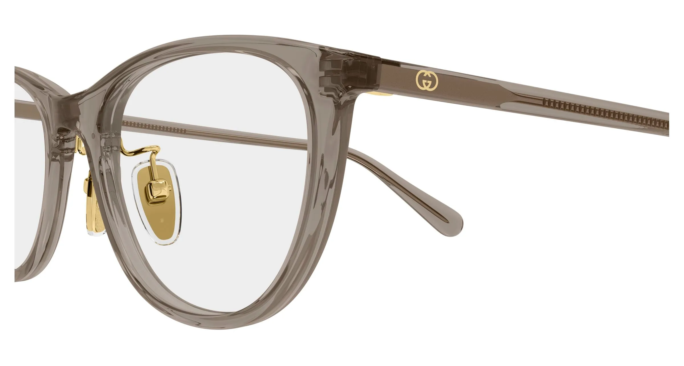 Gucci GG2261OJ 004 Montature da vista Acetato Marrone Trasparente Cat Eye - immagine 3