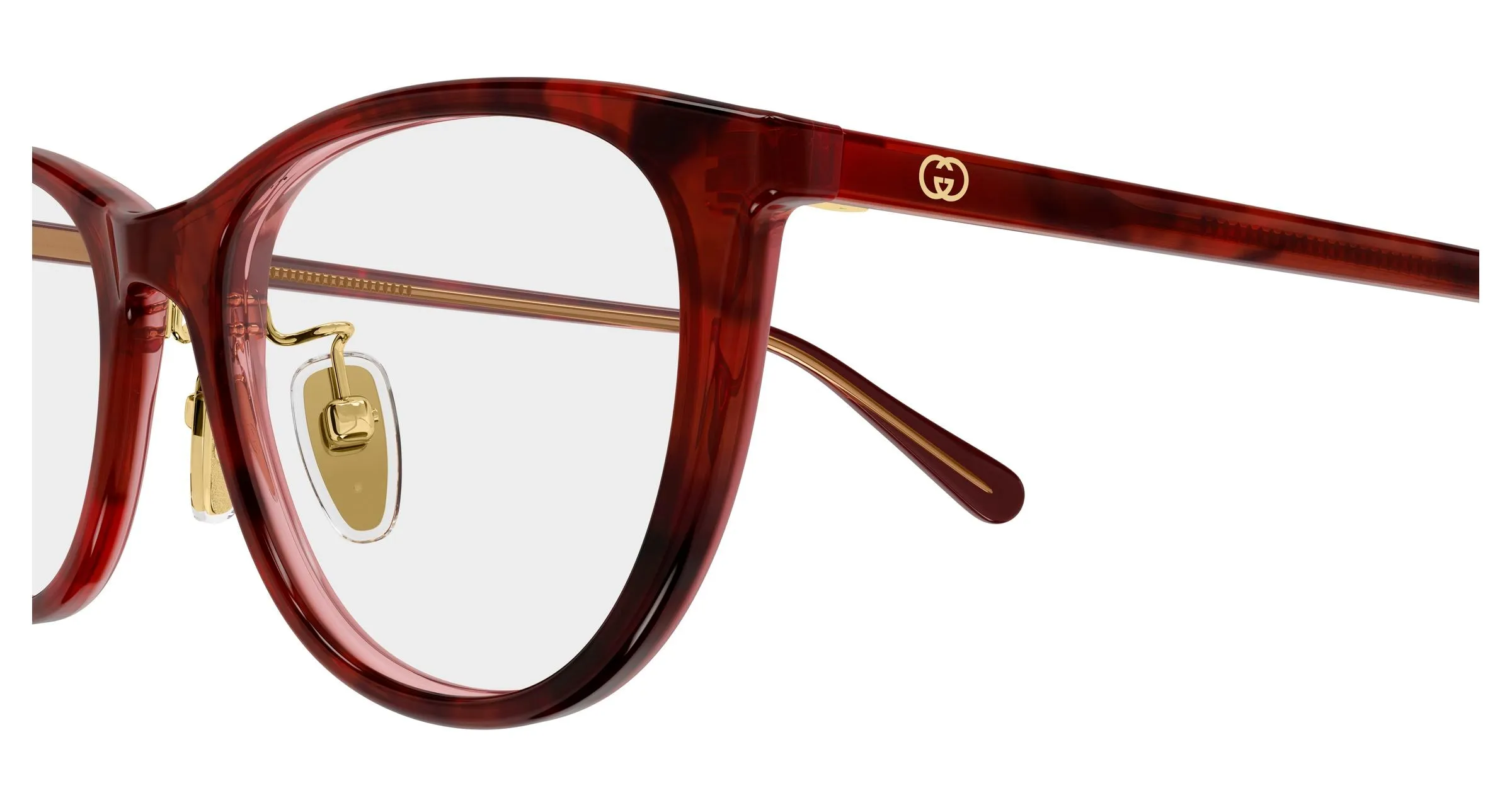 Gucci GG2261OJ 003 Montature da vista Acetato Havana Trasparente Cat Eye - immagine 3