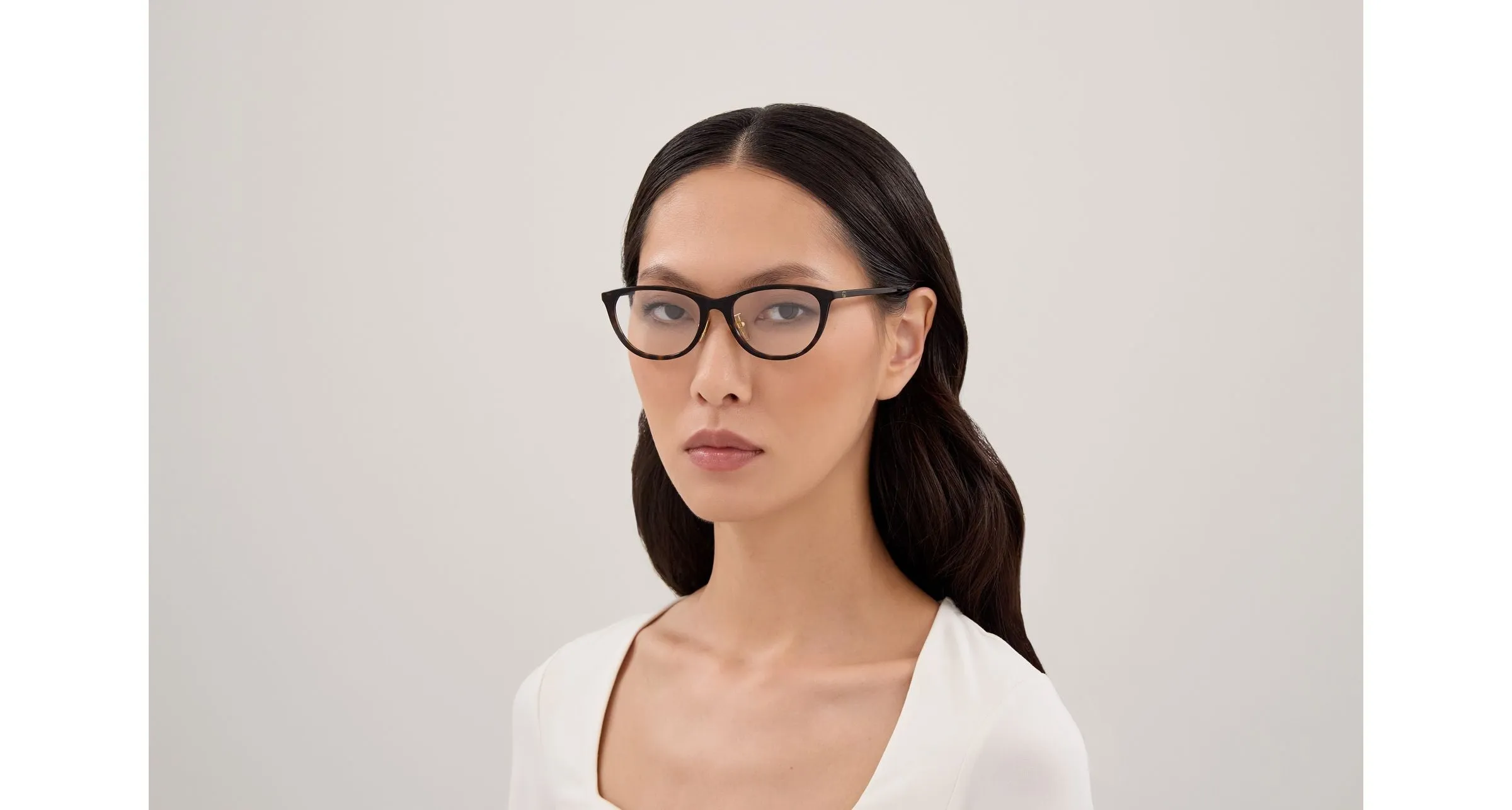 Gucci GG2261OJ 002 Montature da vista Acetato Havana Trasparente Cat Eye - immagine 4