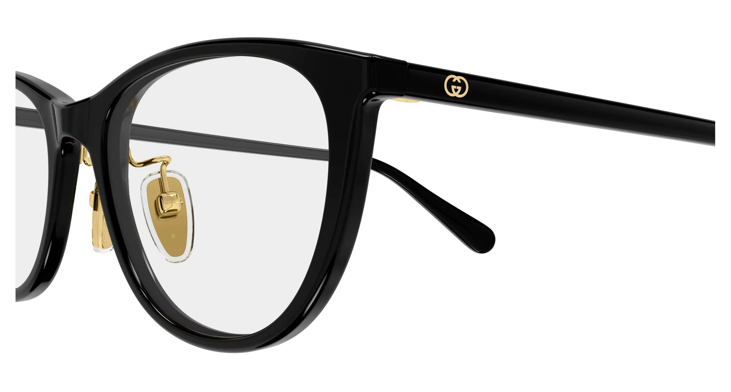 Gucci GG2261OJ 001 Montature da vista Acetato Nero Trasparente Cat Eye - immagine 3