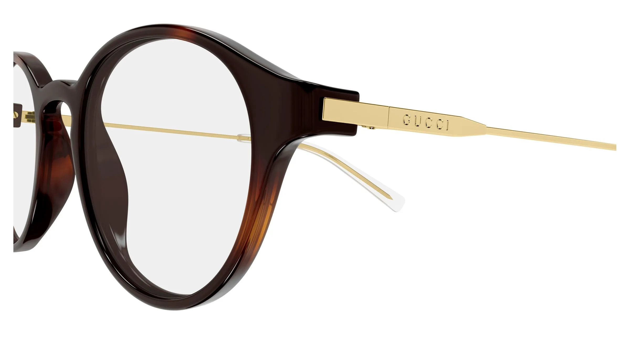Gucci GG2253OK 002 Montature da vista Acetato Havana Trasparente Rotonda - immagine 3