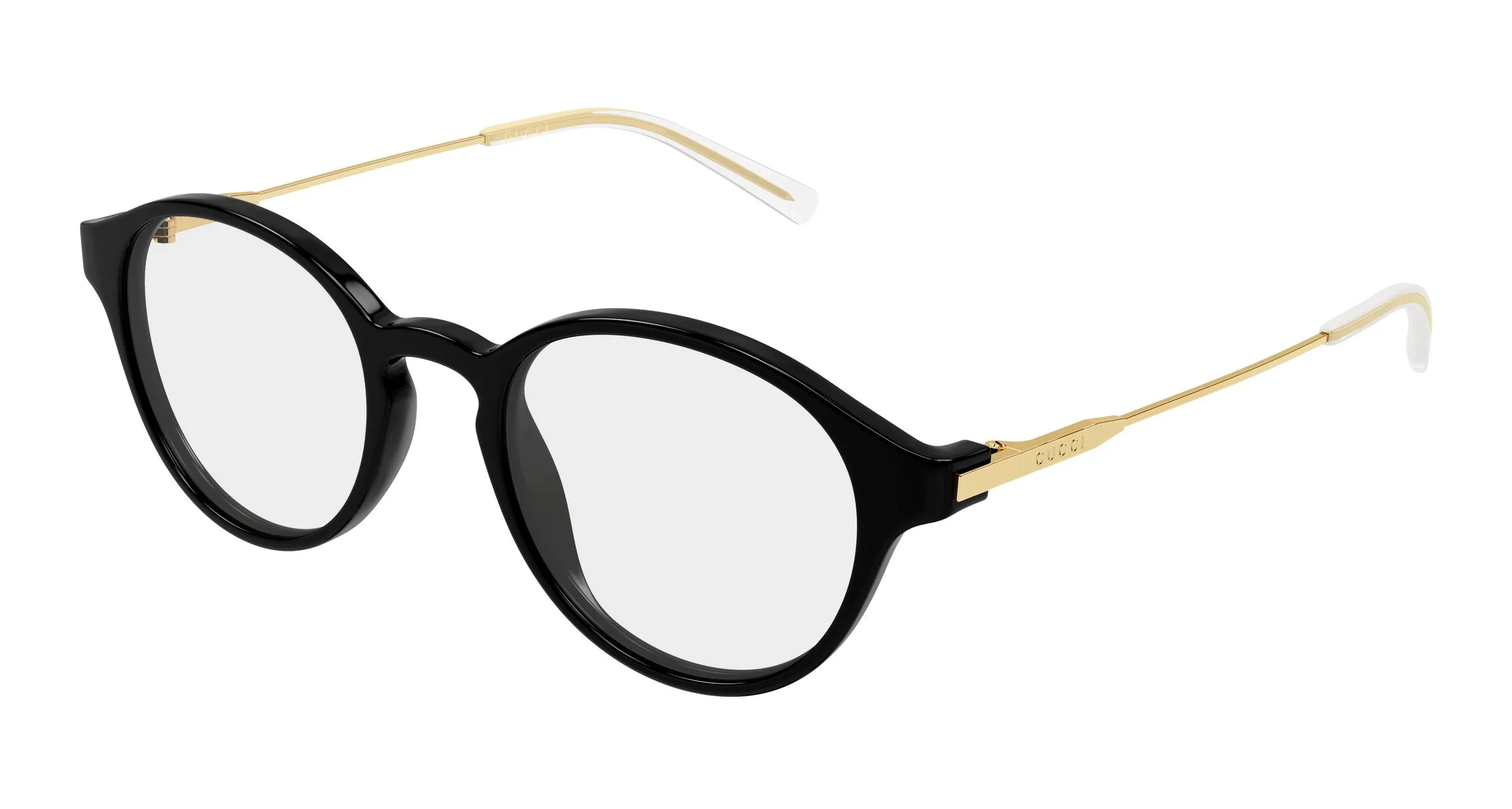 Gucci GG2253OK 001 Montature da vista Acetato Nero Trasparente Rotonda - immagine 1