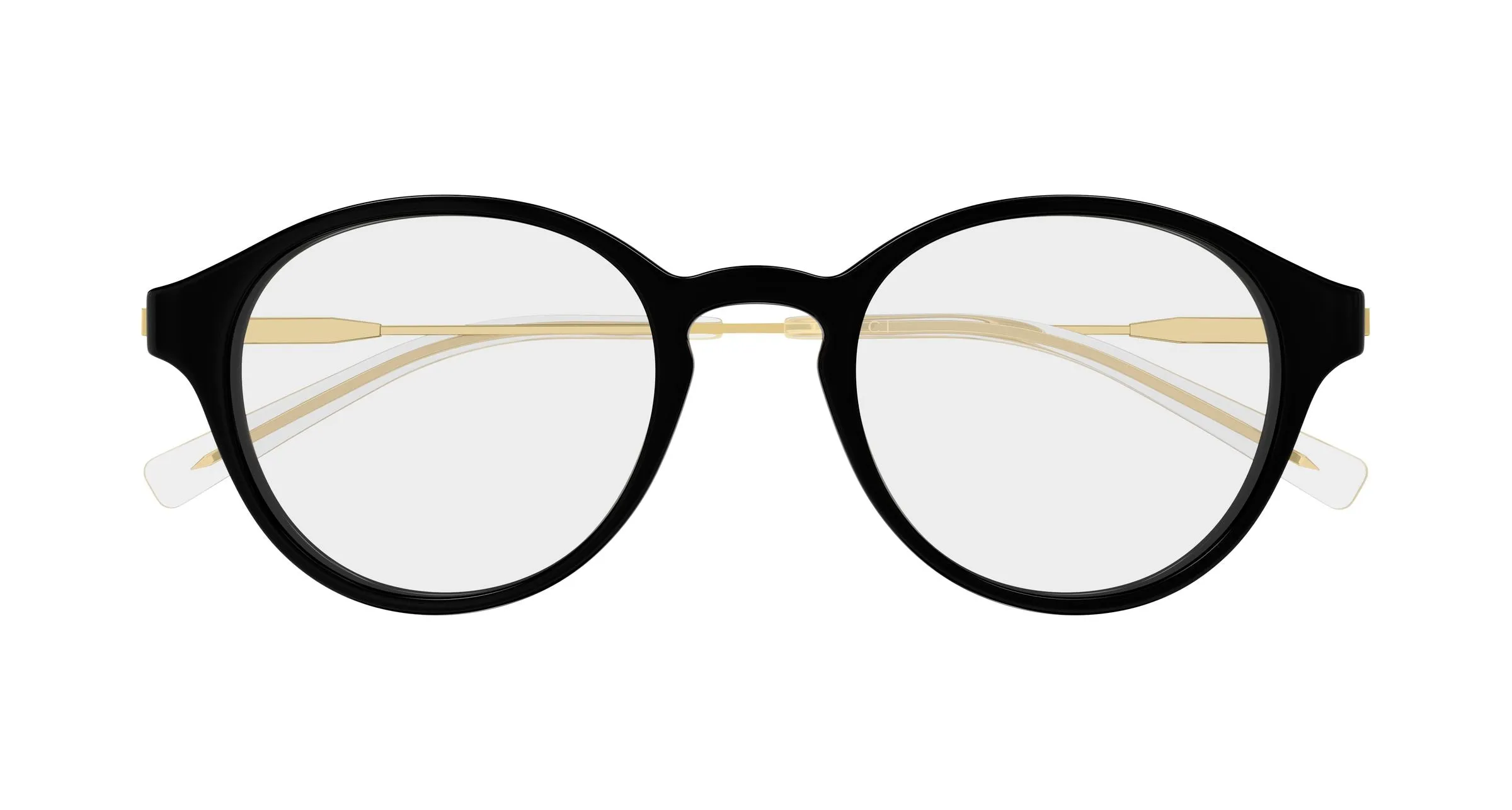 Gucci GG2253OK 001 Montature da vista Acetato Nero Trasparente Rotonda - immagine 2