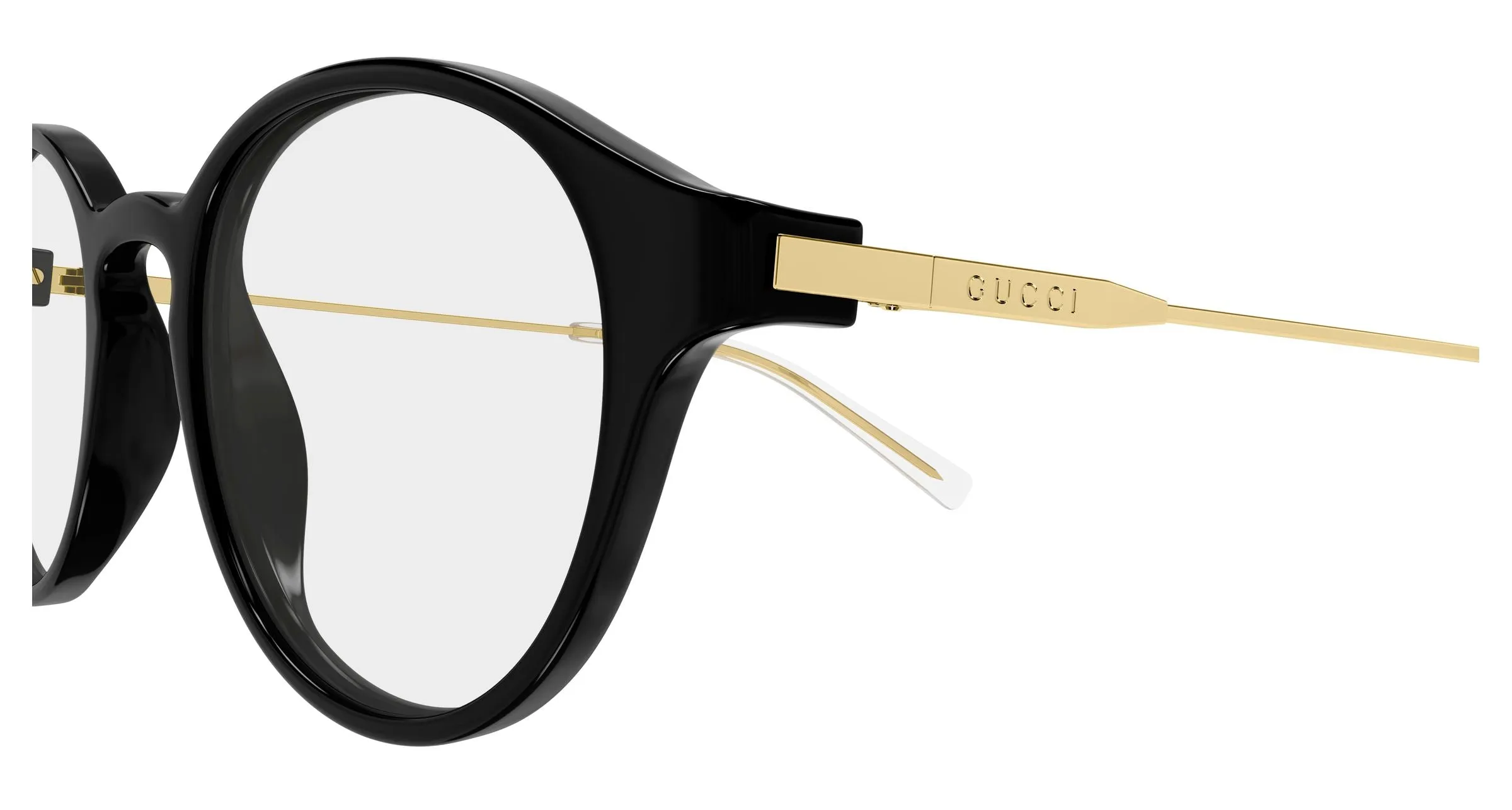 Gucci GG2253OK 001 Montature da vista Acetato Nero Trasparente Rotonda - immagine 3