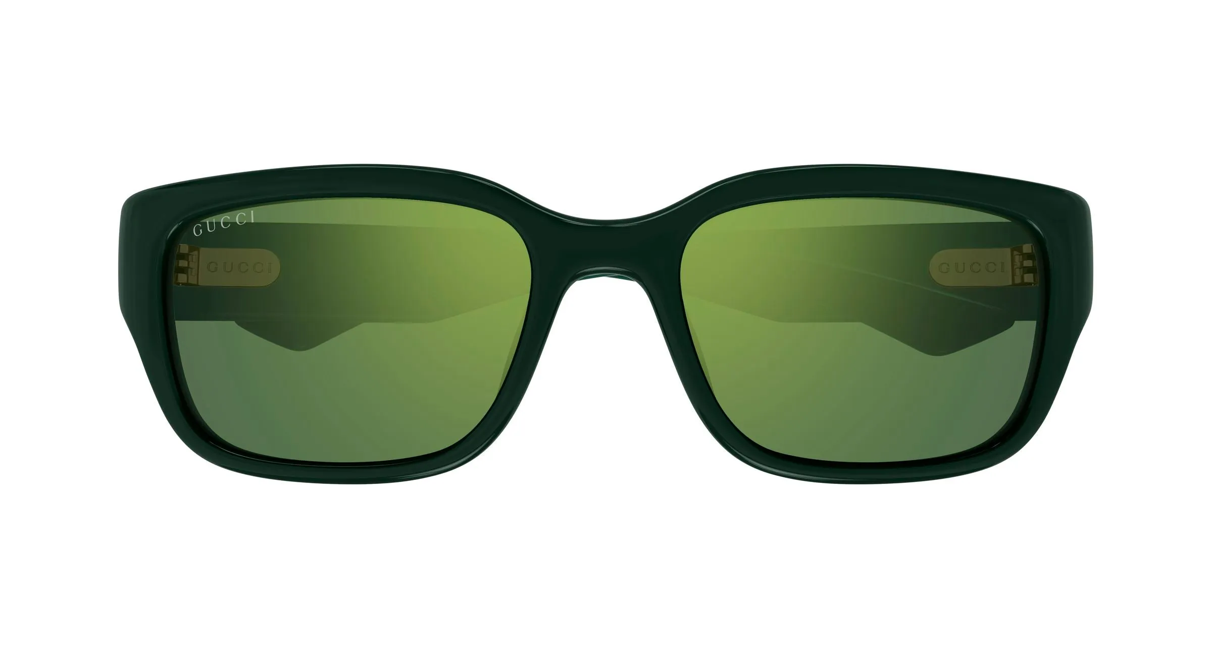 Gucci GG2241SK 003 Occhiali da sole Iniettato Verde Verde Squadrata Specchiato - immagine 2
