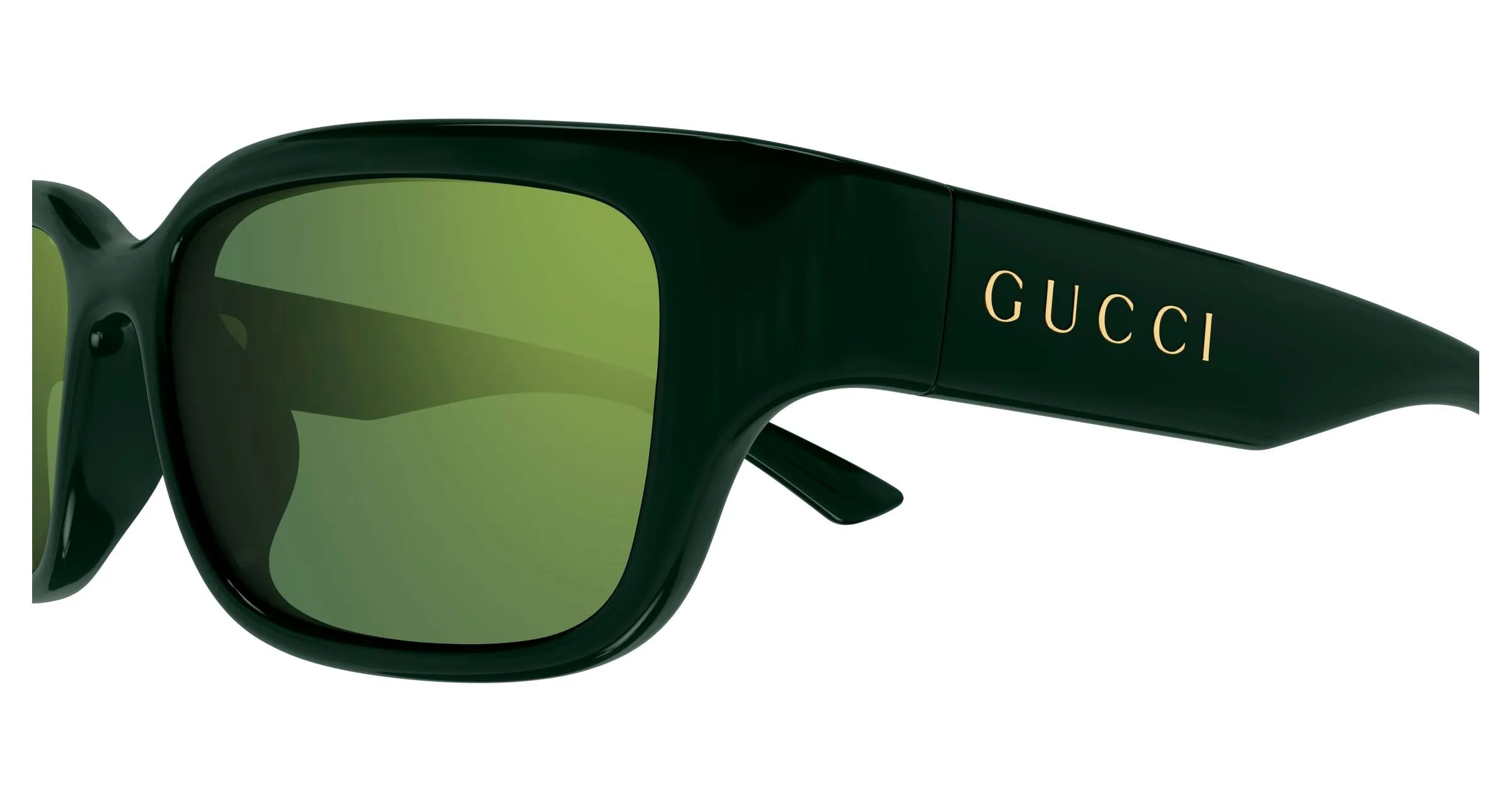 Gucci GG2241SK 003 Occhiali da sole Iniettato Verde Verde Squadrata Specchiato - immagine 3