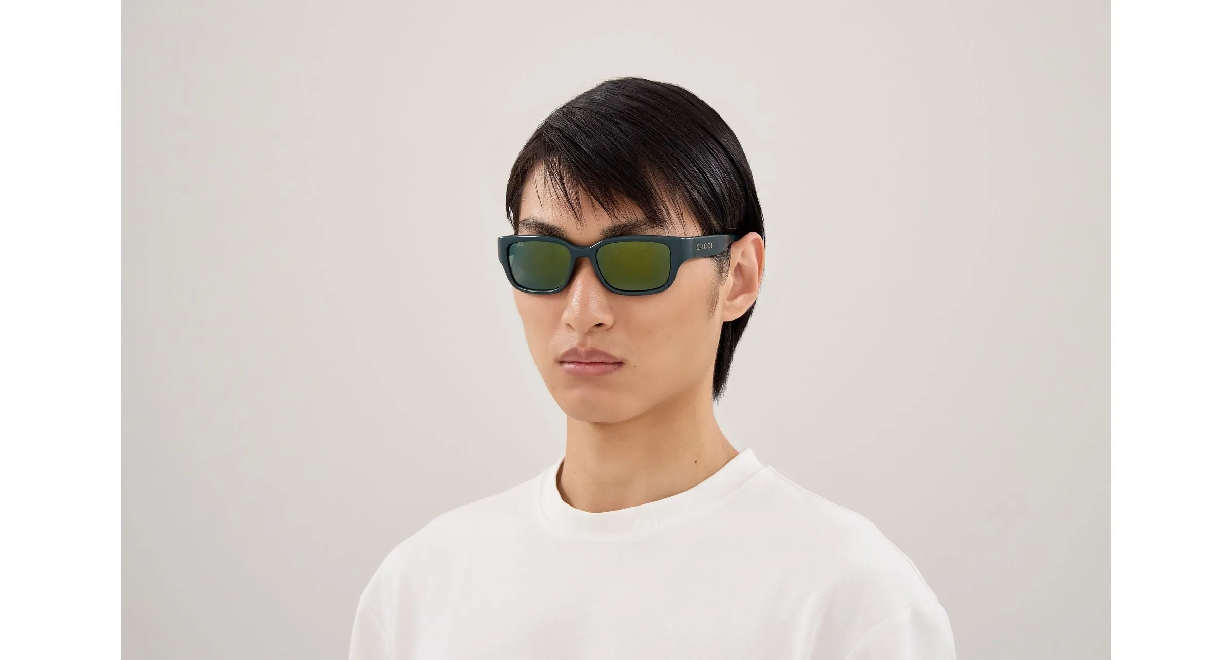 Gucci GG2241SK 003 Occhiali da sole Iniettato Verde Verde Squadrata Specchiato - immagine 4