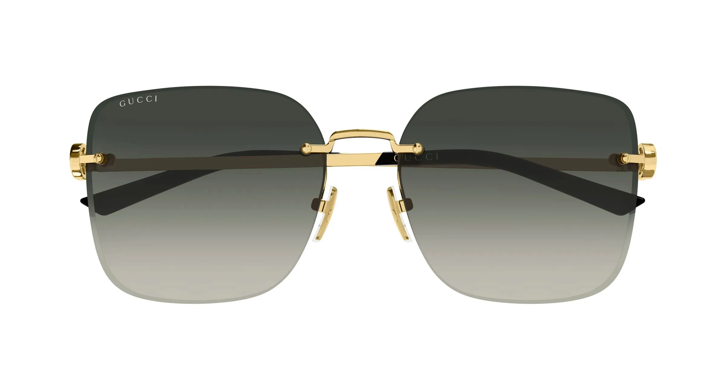 Gucci GG2229SA 002 Occhiali da sole Metallo Oro Grigio Farfalla Sfumato - immagine 2