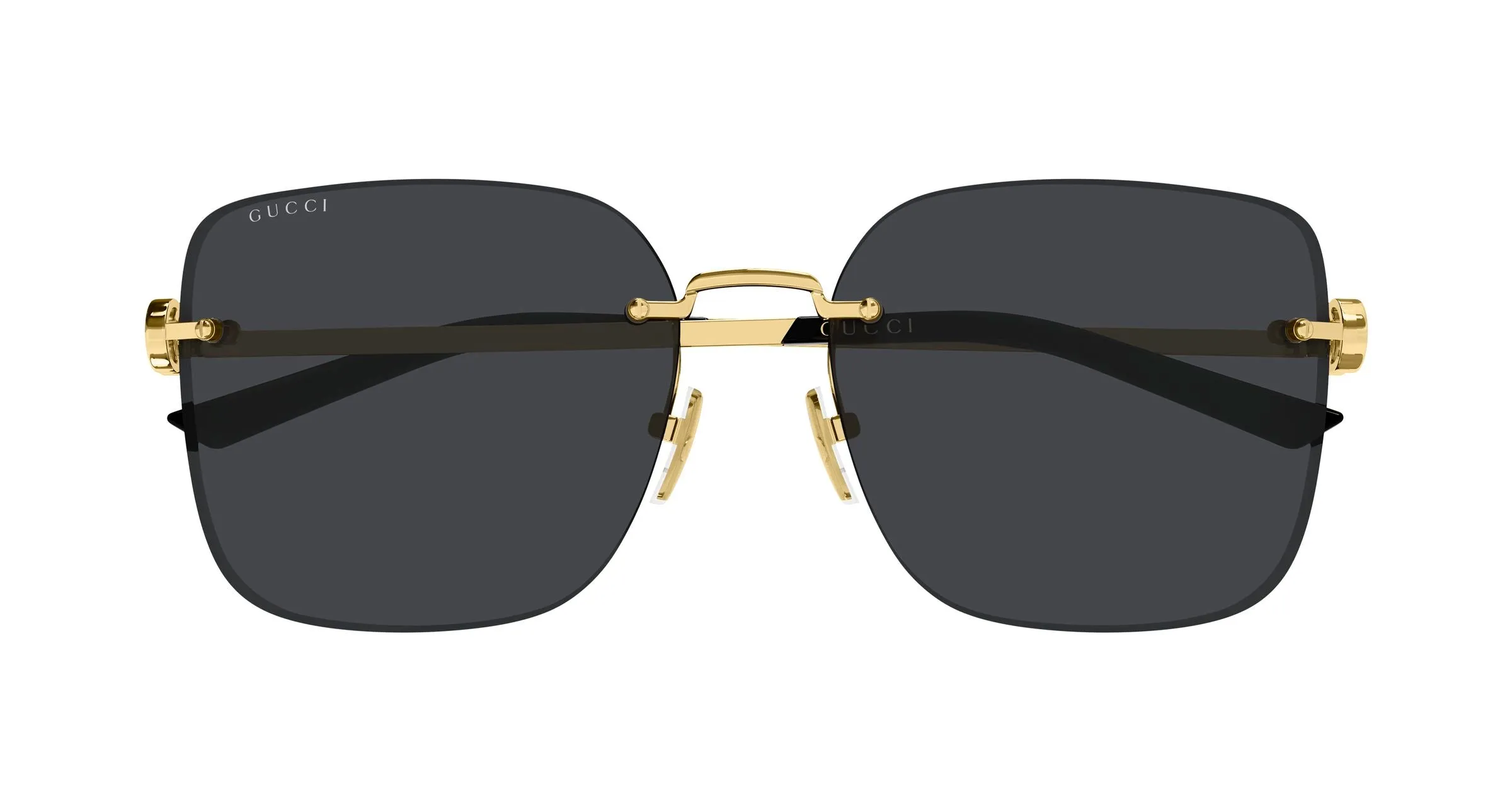 Gucci GG2229SA 001 Occhiali da sole Metallo Oro Grigio Farfalla - immagine 2