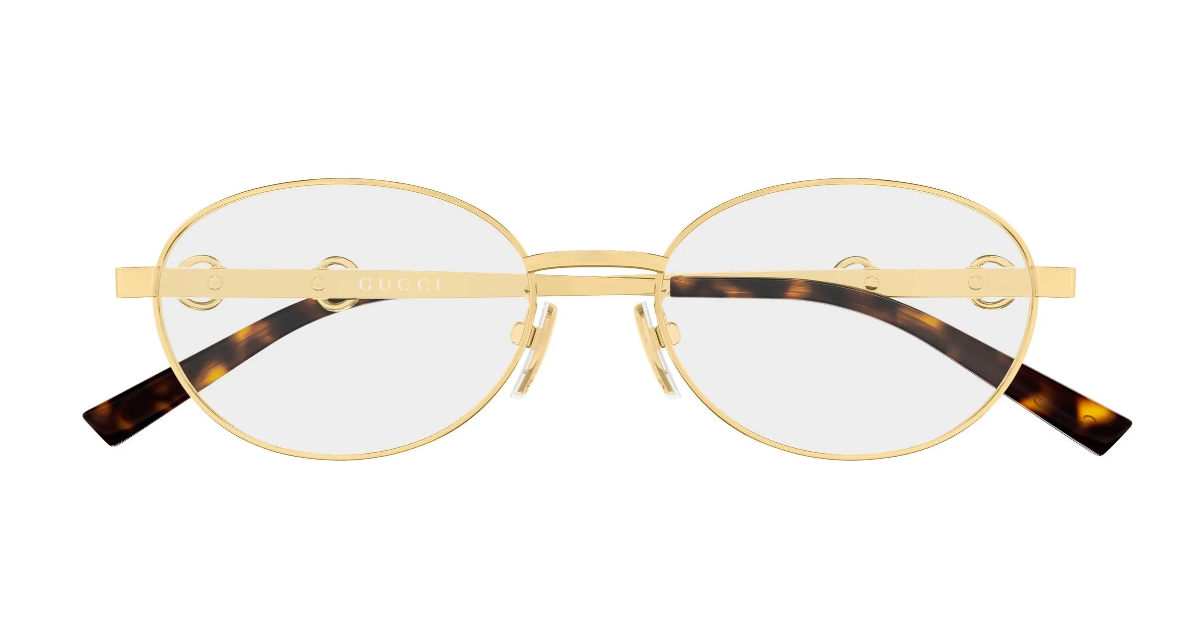 Gucci GG2221OK 001 Montature da vista Metallo Oro Trasparente Rotonda - immagine 2