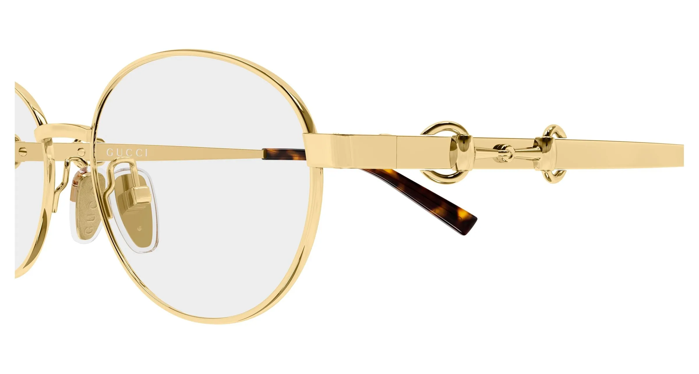 Gucci GG2221OK 001 Montature da vista Metallo Oro Trasparente Rotonda - immagine 3
