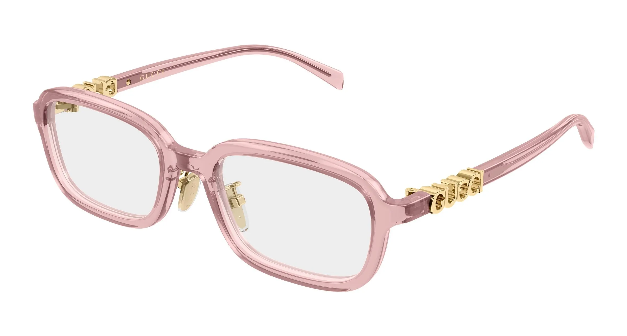 Gucci GG2210OA 003 Montature da vista Acetato Rosa Trasparente Squadrata - immagine 1