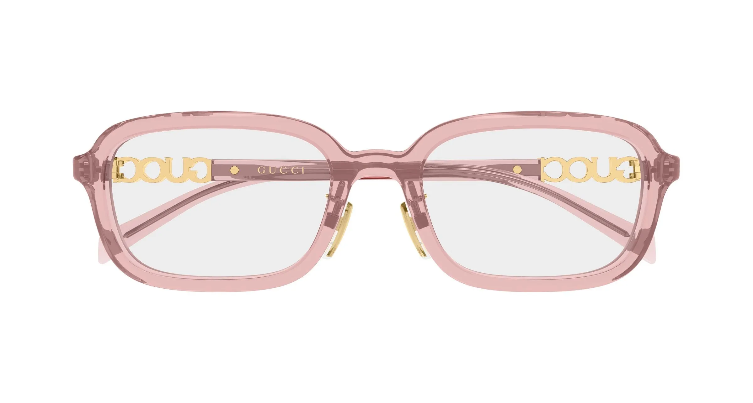 Gucci GG2210OA 003 Montature da vista Acetato Rosa Trasparente Squadrata - immagine 2