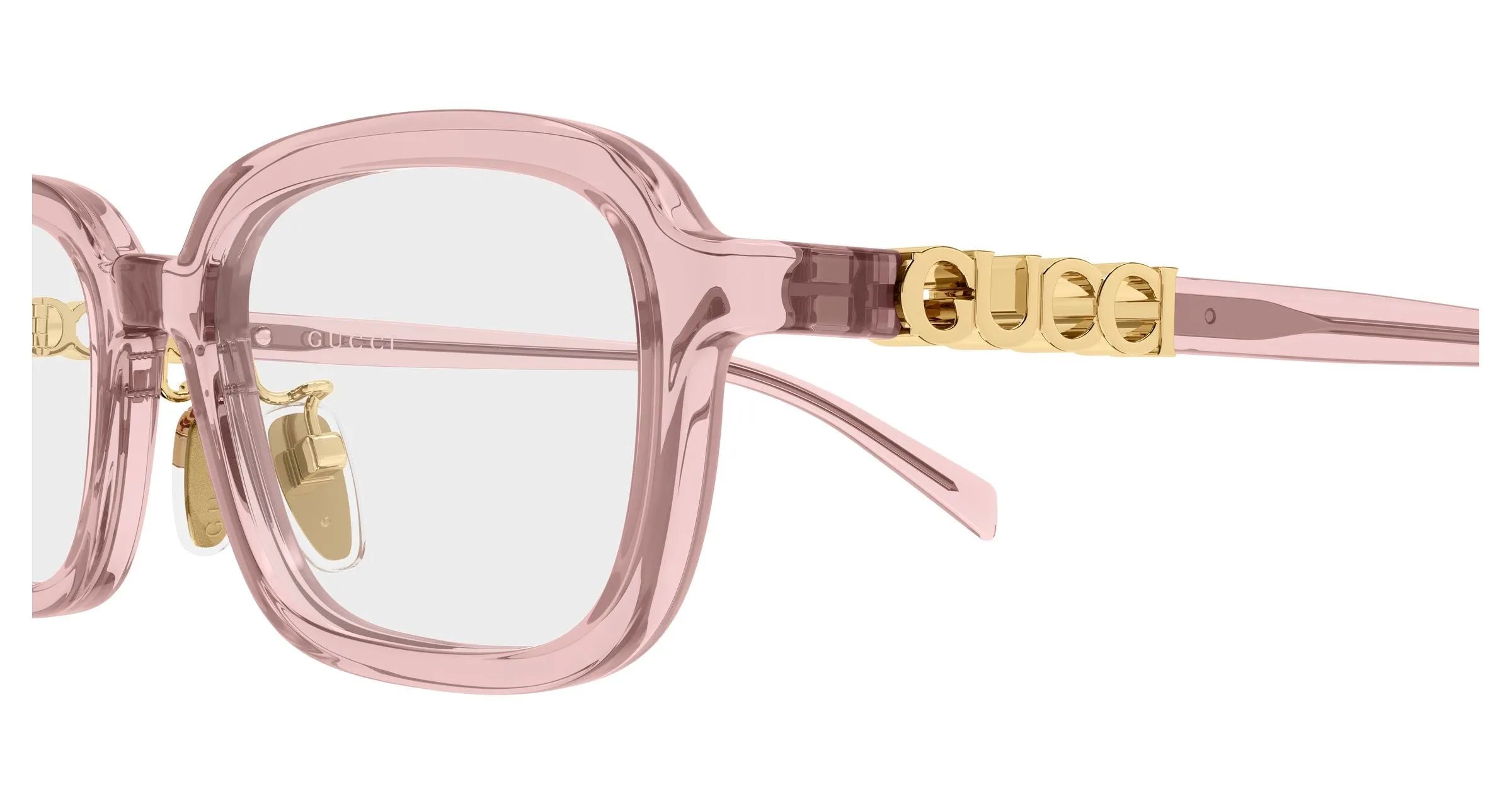 Gucci GG2210OA 003 Montature da vista Acetato Rosa Trasparente Squadrata - immagine 3