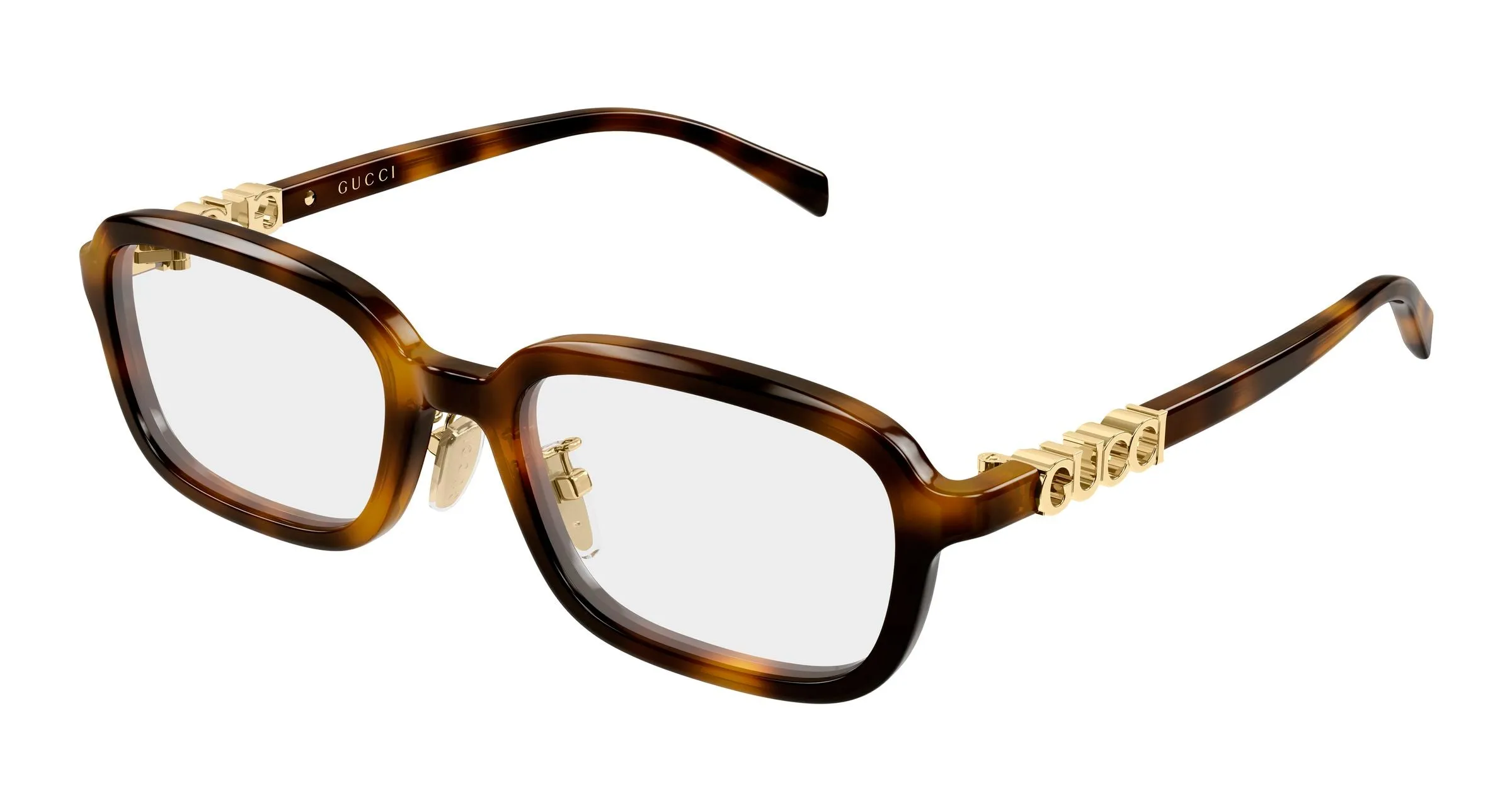 Gucci GG2210OA 002 Montature da vista Acetato Havana Trasparente Squadrata - immagine 1