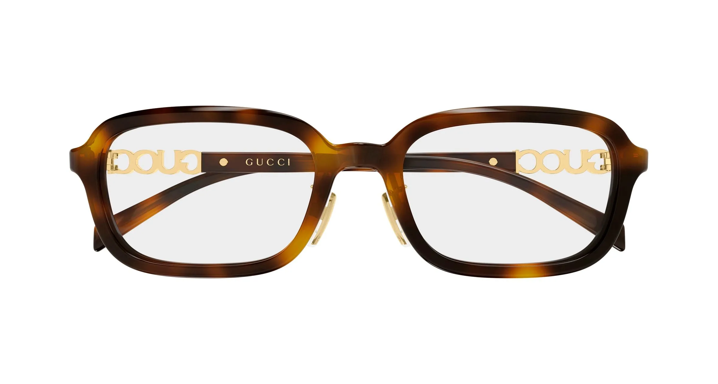 Gucci GG2210OA 002 Montature da vista Acetato Havana Trasparente Squadrata - immagine 2