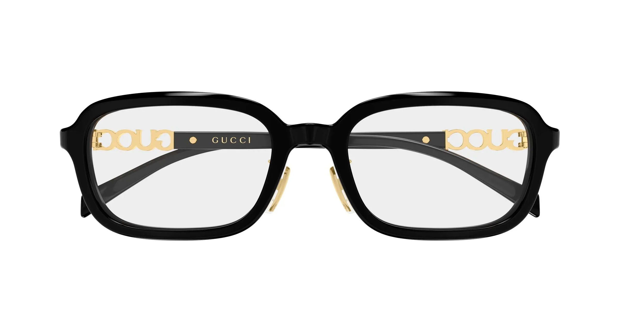 Gucci GG2210OA 001 Montature da vista Acetato Nero Trasparente Squadrata - immagine 2