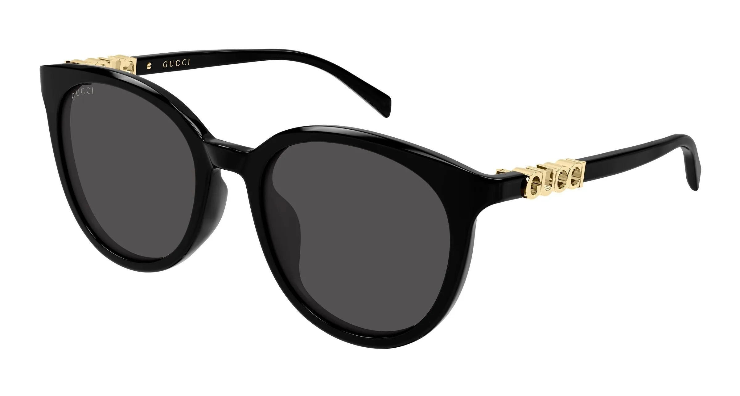 Gucci GG2209SK 001 Occhiali da sole Acetato Nero Grigio Rotonda - immagine 1